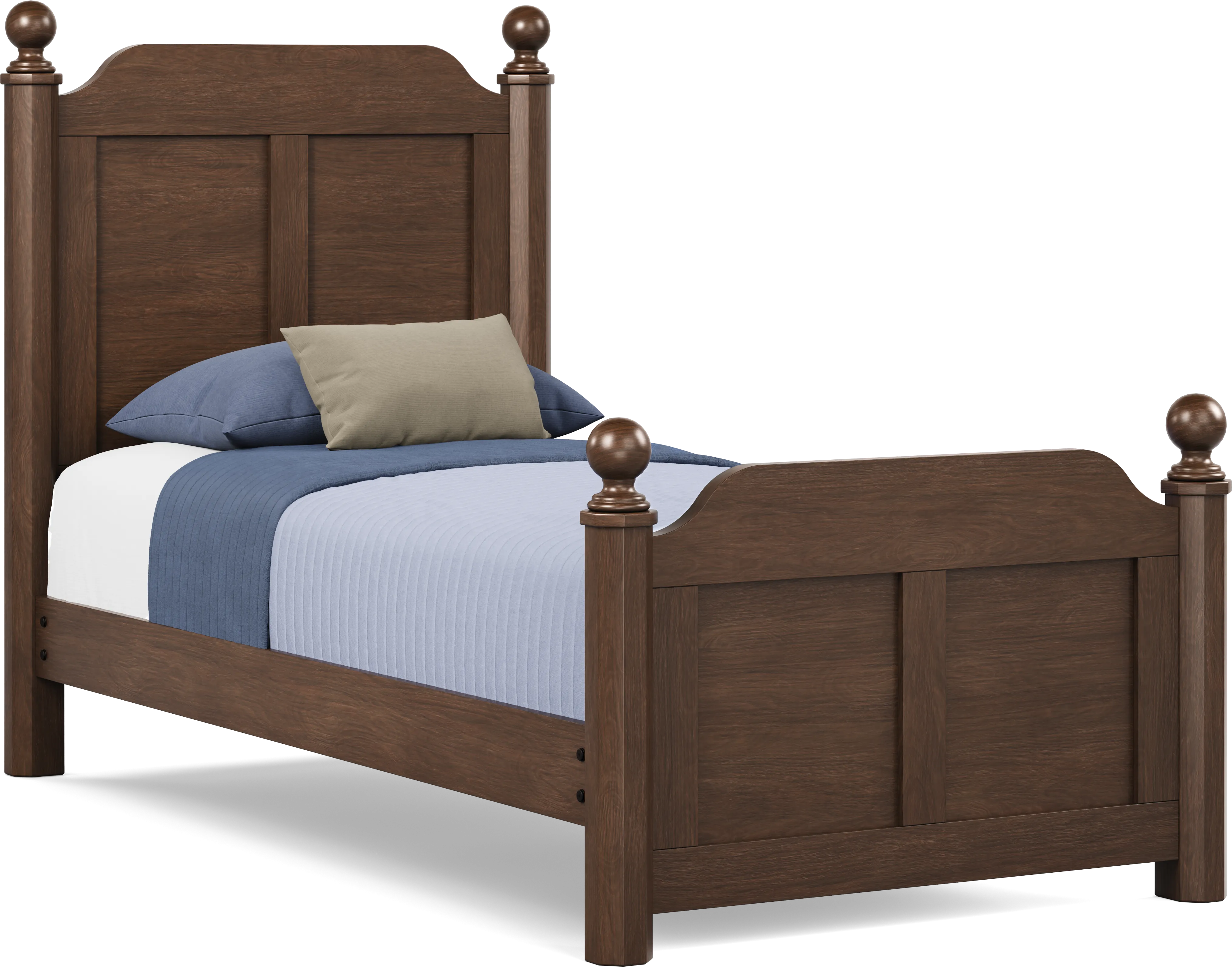 Kids South Bend Brown Cherry Twin Poster Bed - Thumbnail - Image 1