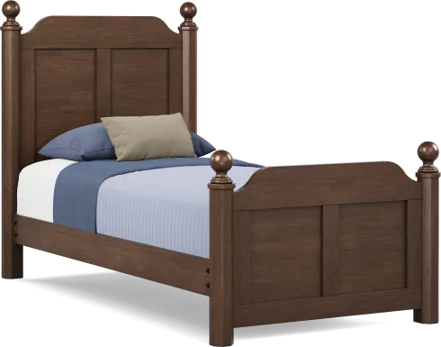 Kids South Bend Brown Cherry Twin Poster Bed
