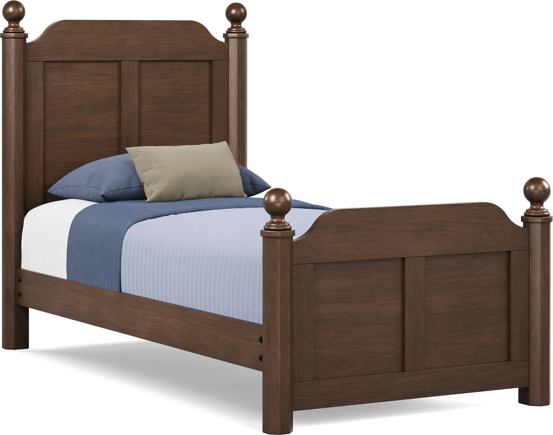 Kids South Bend Brown Cherry Twin Poster Bed