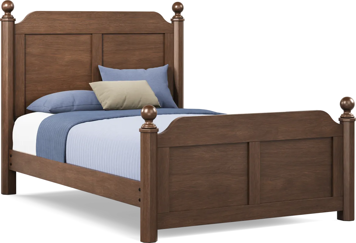 Kids South Bend Brown Cherry Full Poster Bed