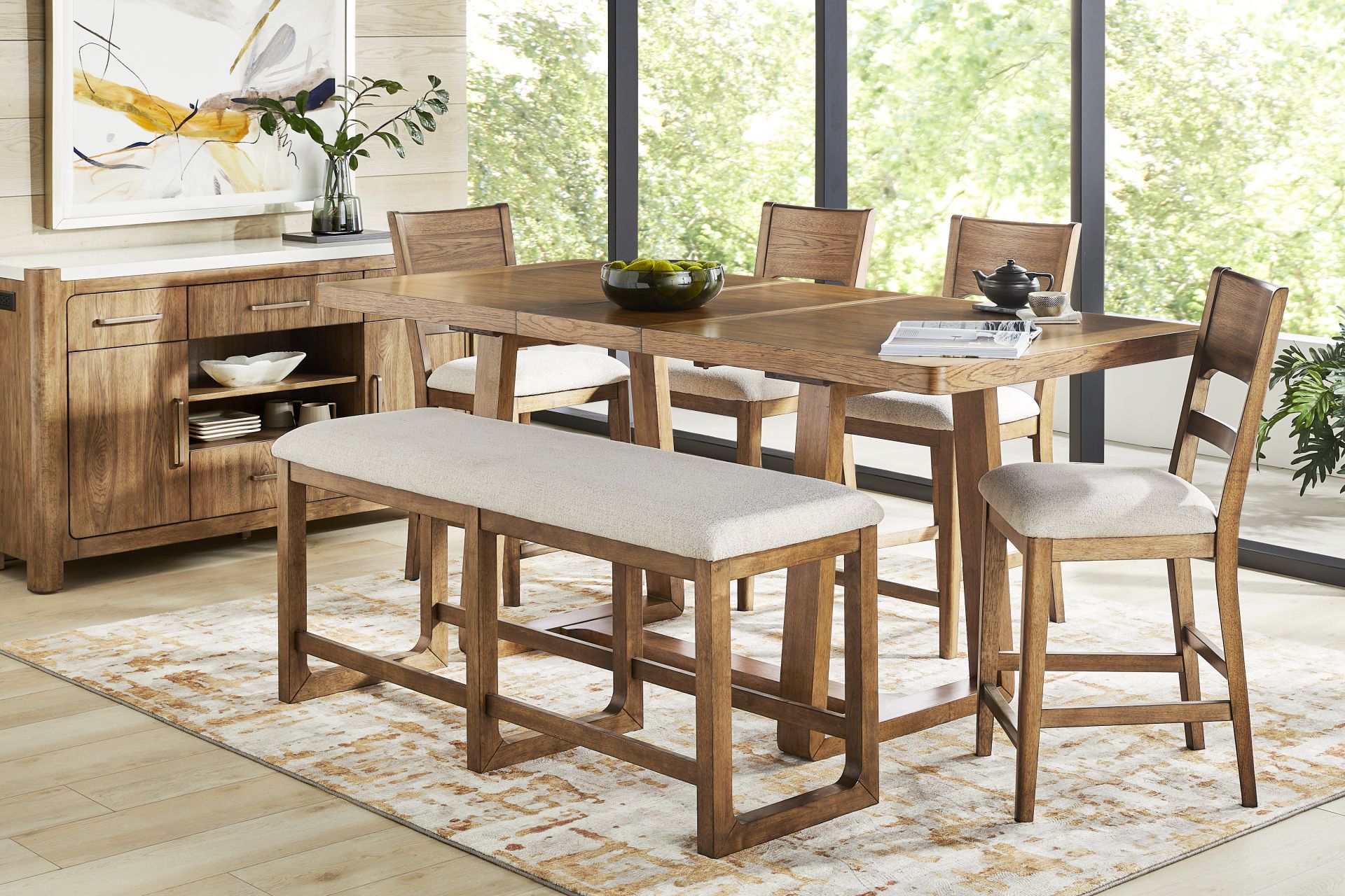 Holden Brown 6 Pc Counter Height Dining Room with Bench - Image 1