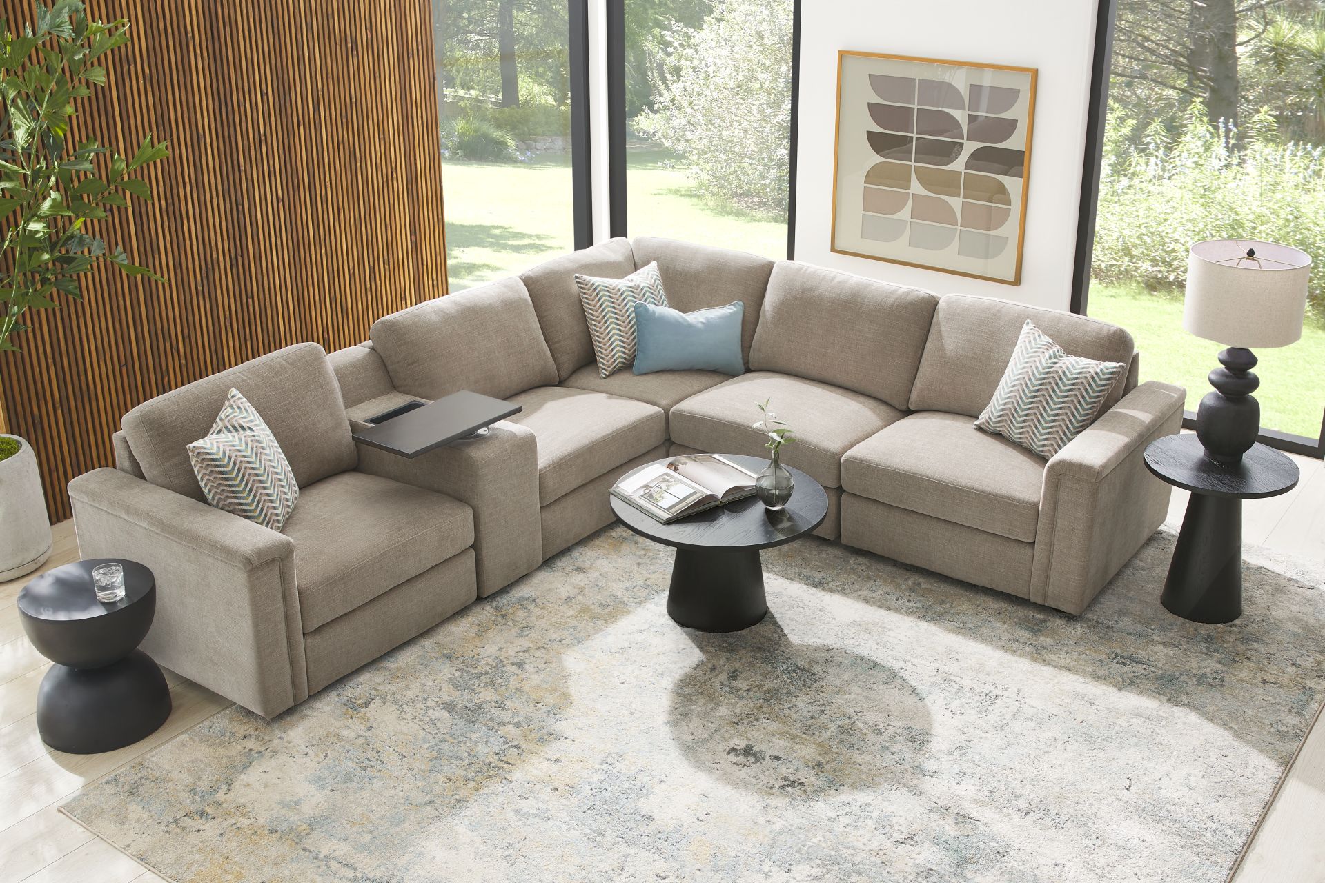 Tempo Modular Beige 6 Pc Sectional - Image 2