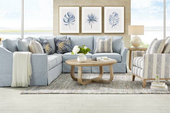 Pacific Grove Blue Slipcover 2 Pc Sectional