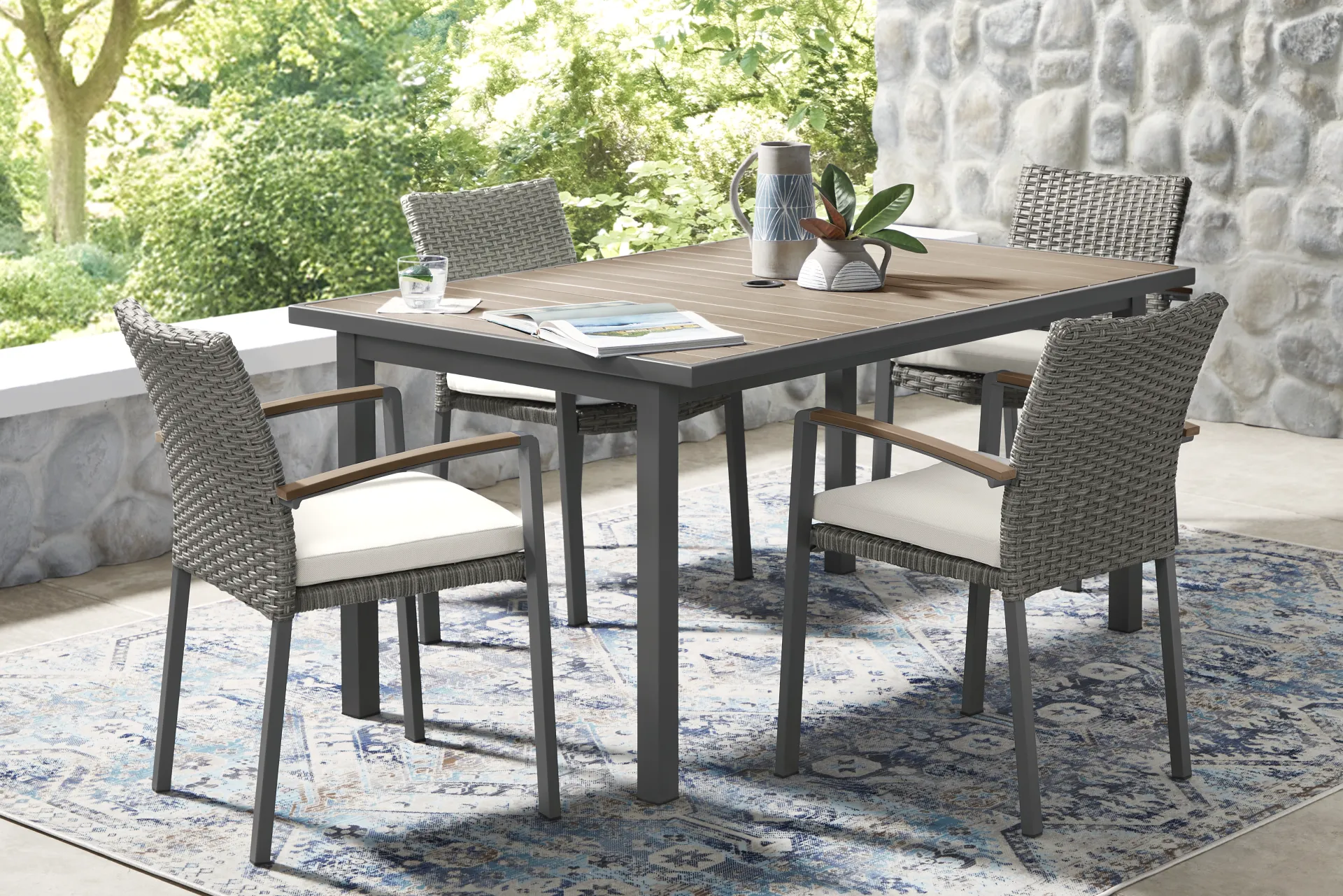 Randolph Gray Outdoor Dining Table - Image 1