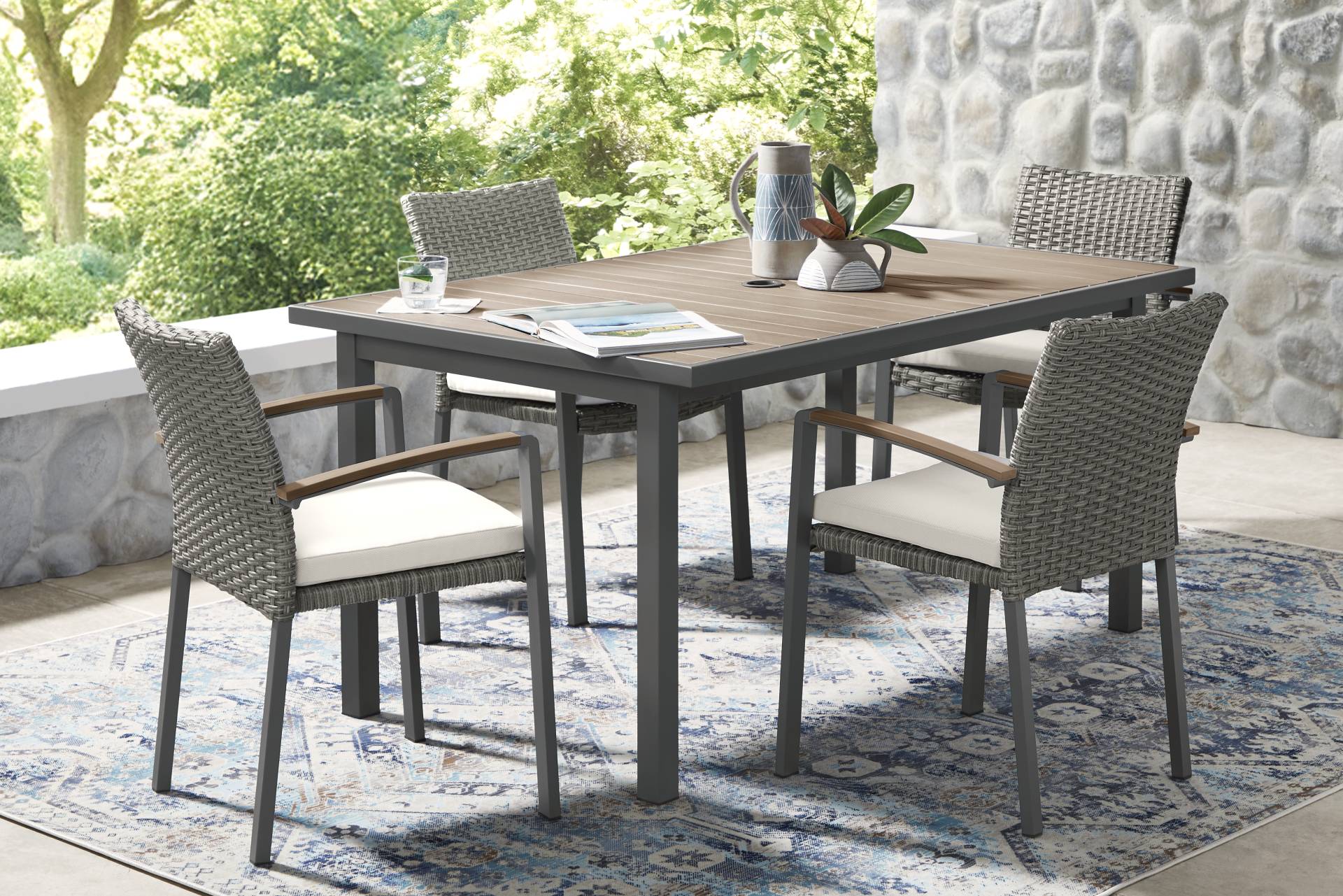 Randolph Gray 5 Pc Outdoor Dining Set full room