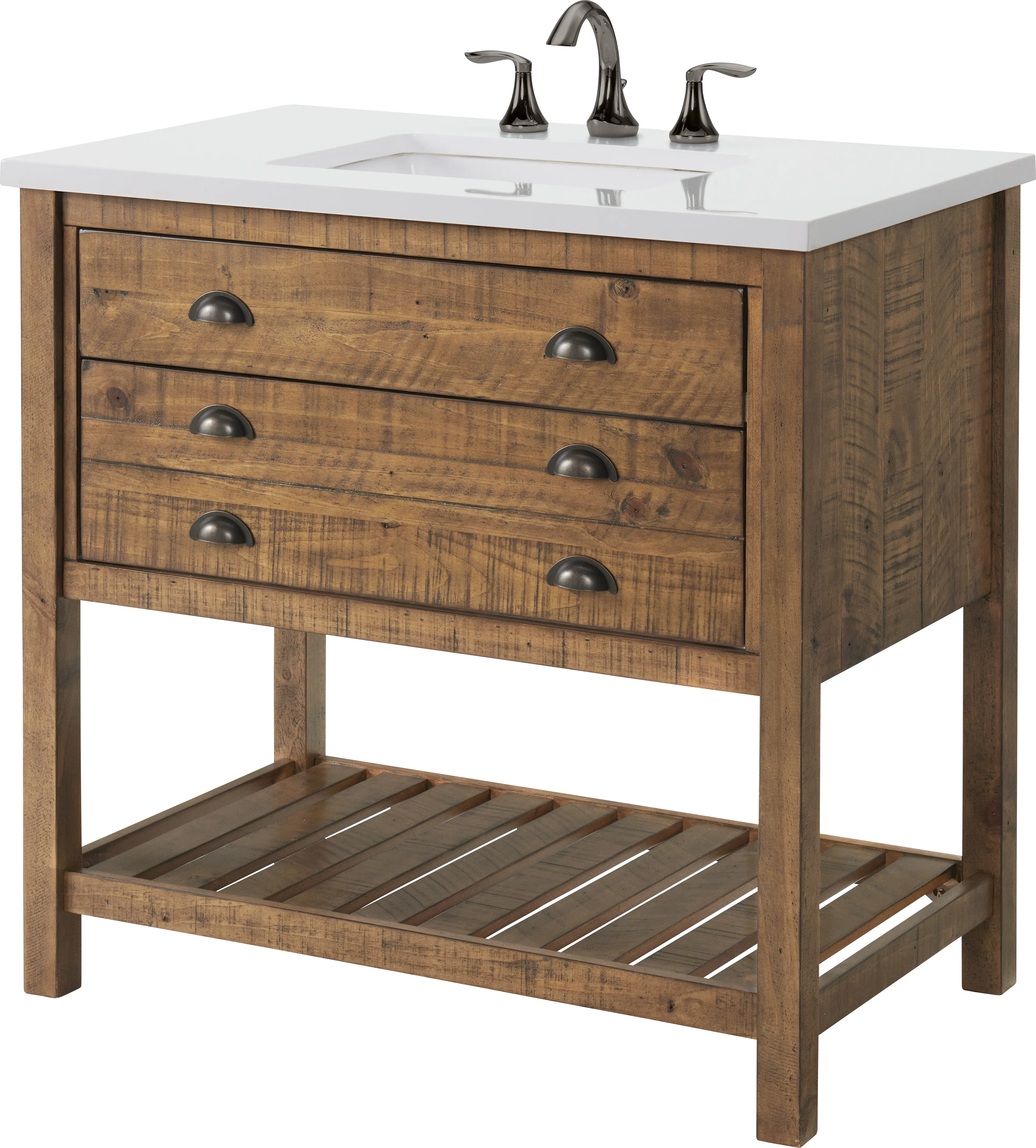 Anaar Natural Brown Bathroom Vanity - Thumbnail - Image 1