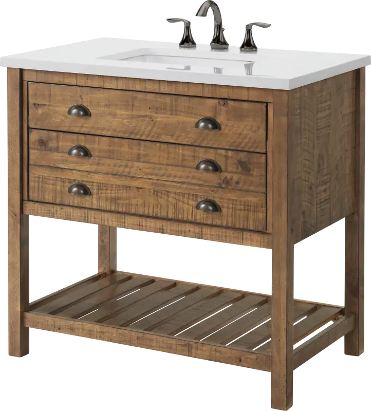 Anaar Natural Brown Bathroom Vanity