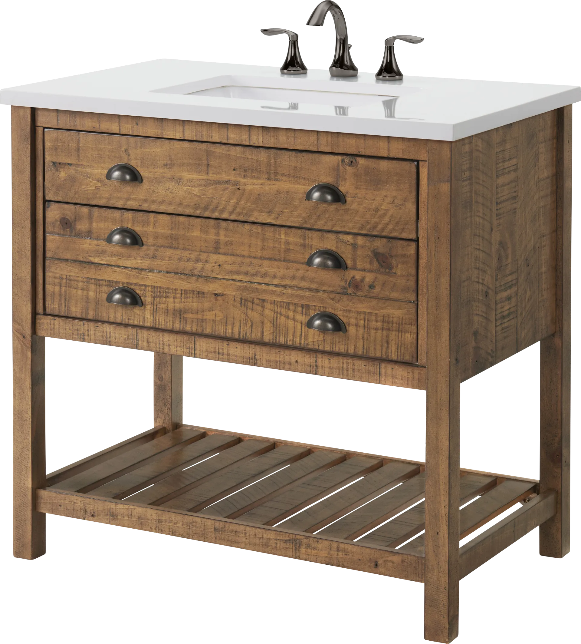 Anaar Natural Brown Bathroom Vanity - Image 1