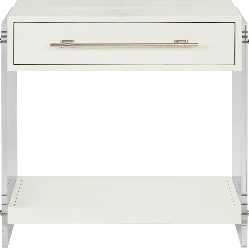 Aruba White 1 Drawer Nightstand