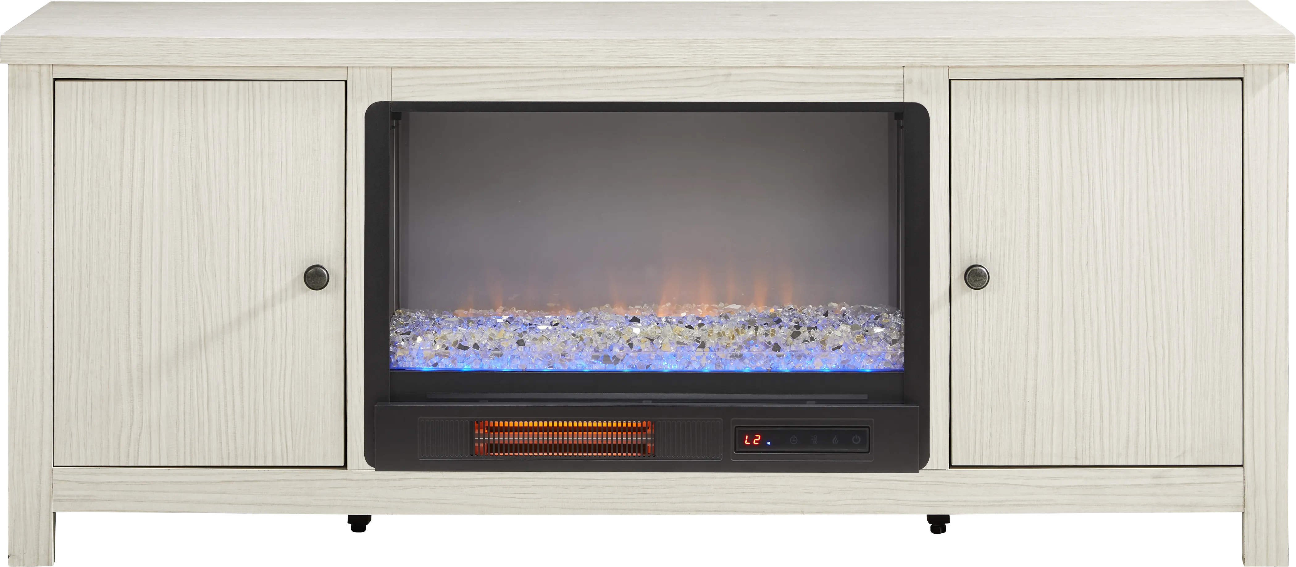 High Mountain White 66 in. Console with Electric Fireplace - Thumbnail - Image 1