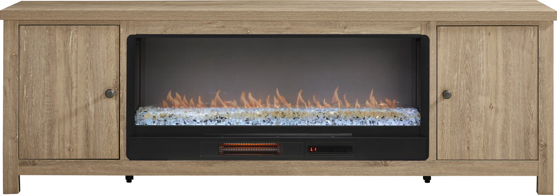 High Mountain Natural 82 in. Console with Electric Fireplace