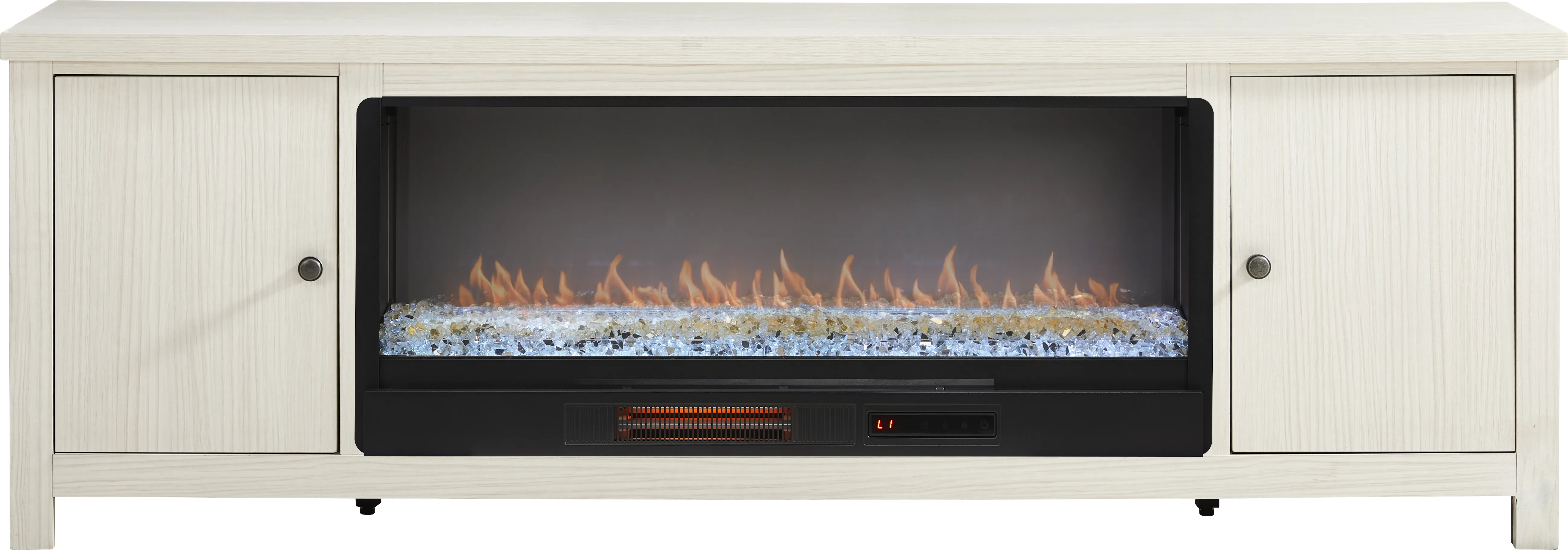 High Mountain White 82 in. Console with Electric Fireplace - Thumbnail - Image 1