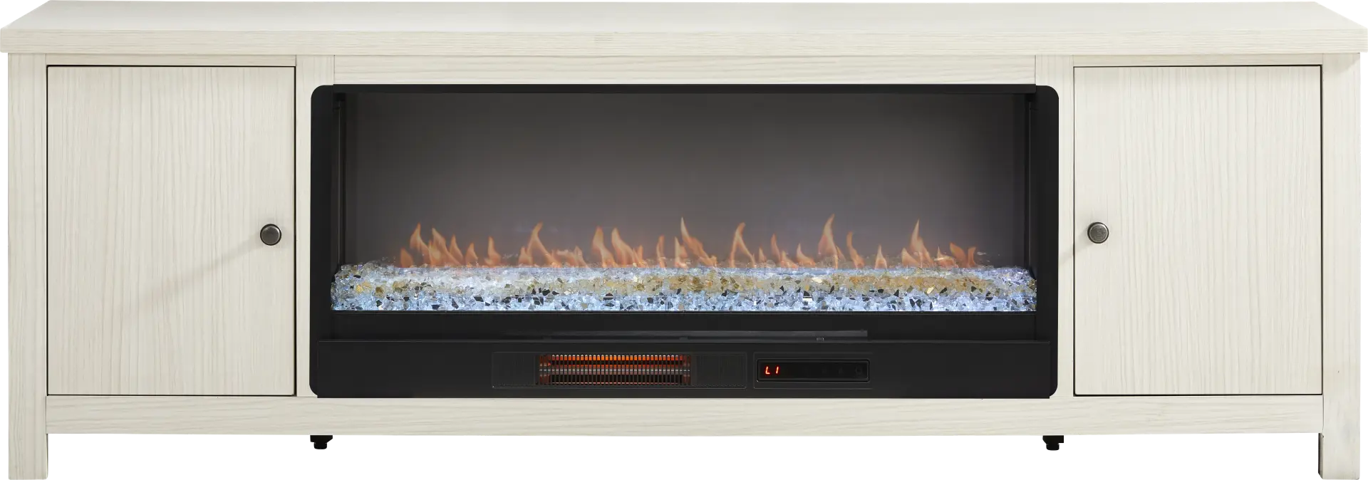 High Mountain White 82 in. Console with Electric Fireplace