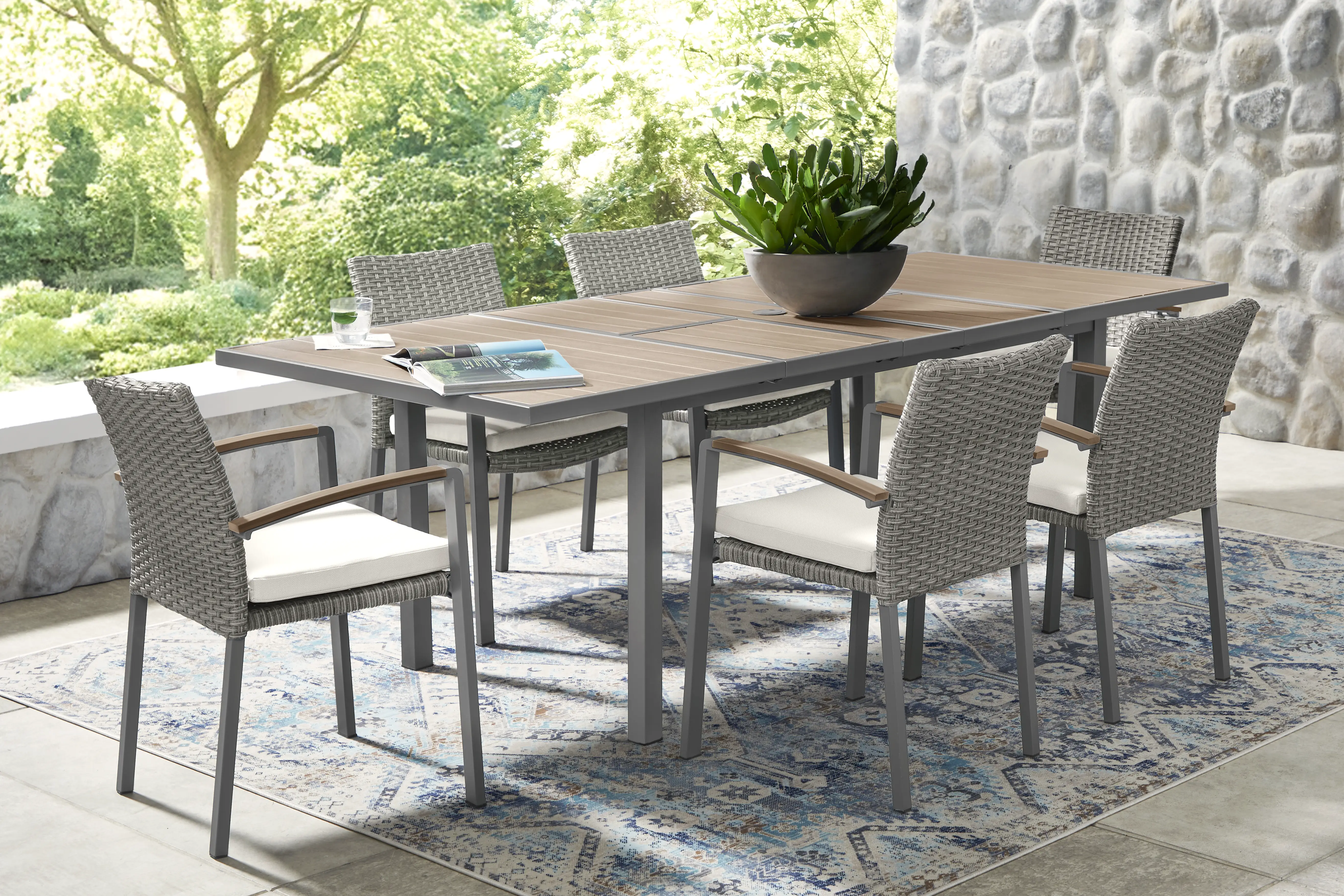 Randolph Gray 7 Pc Outdoor Extension Dining Set - Thumbnail - Image 1
