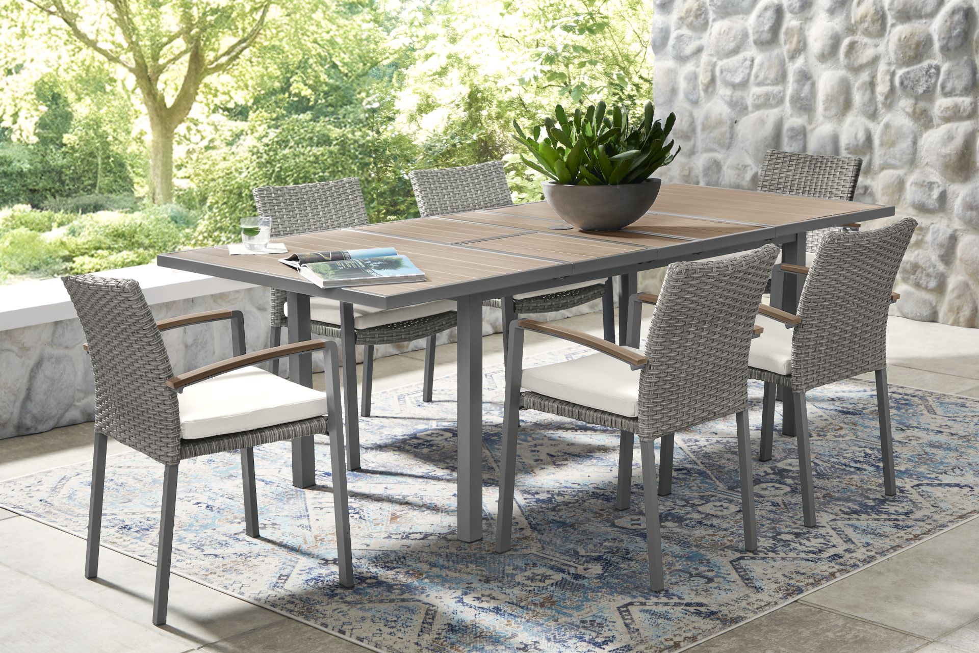 Randolph Gray 7 Pc Outdoor Extension Dining Set - Image 1