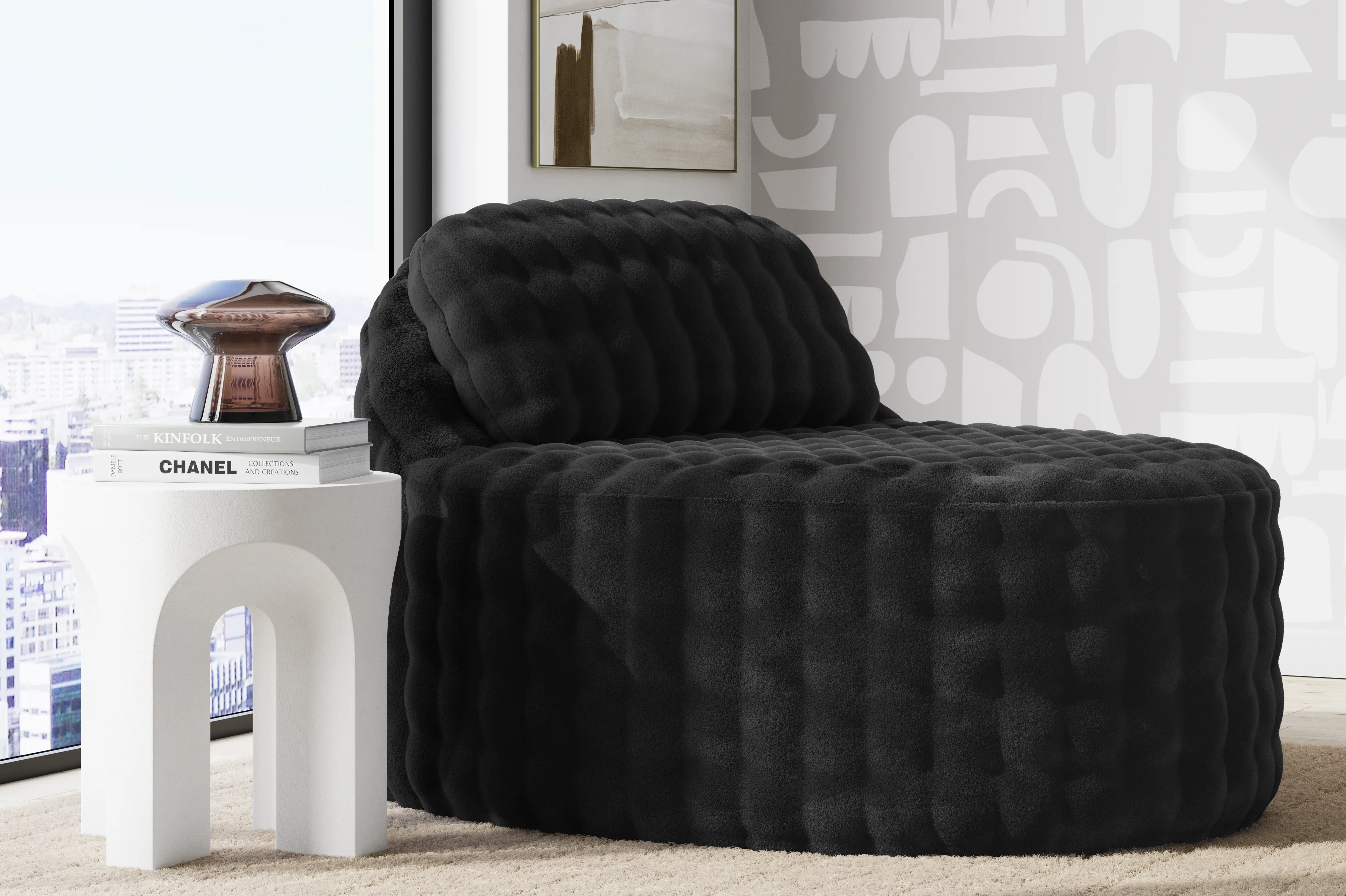 Emmeline Black Accent Chaise - Image 3