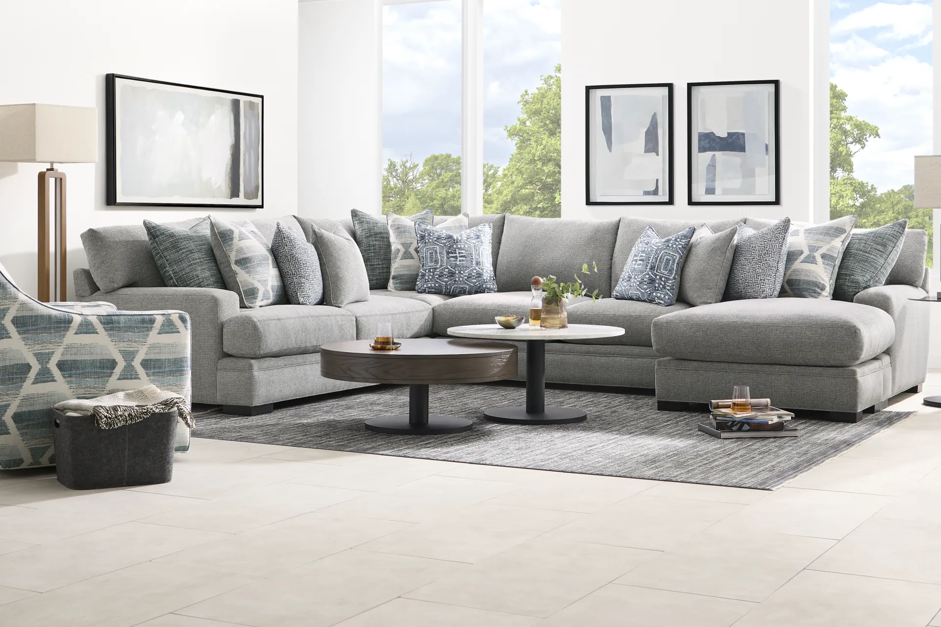 Bedford Park Gray 3 Pc Sectional with Chaise - Image 1