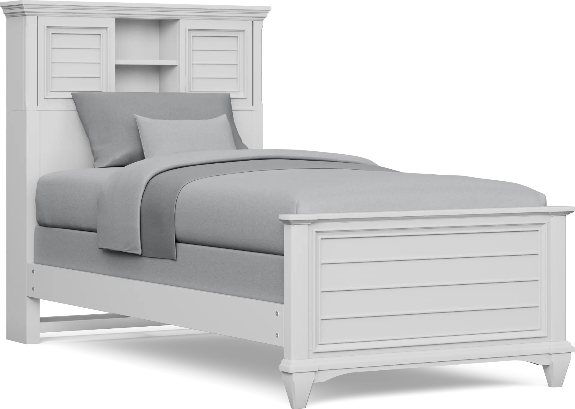 Hilton Head Kids White Twin XL Bookcase Bed
