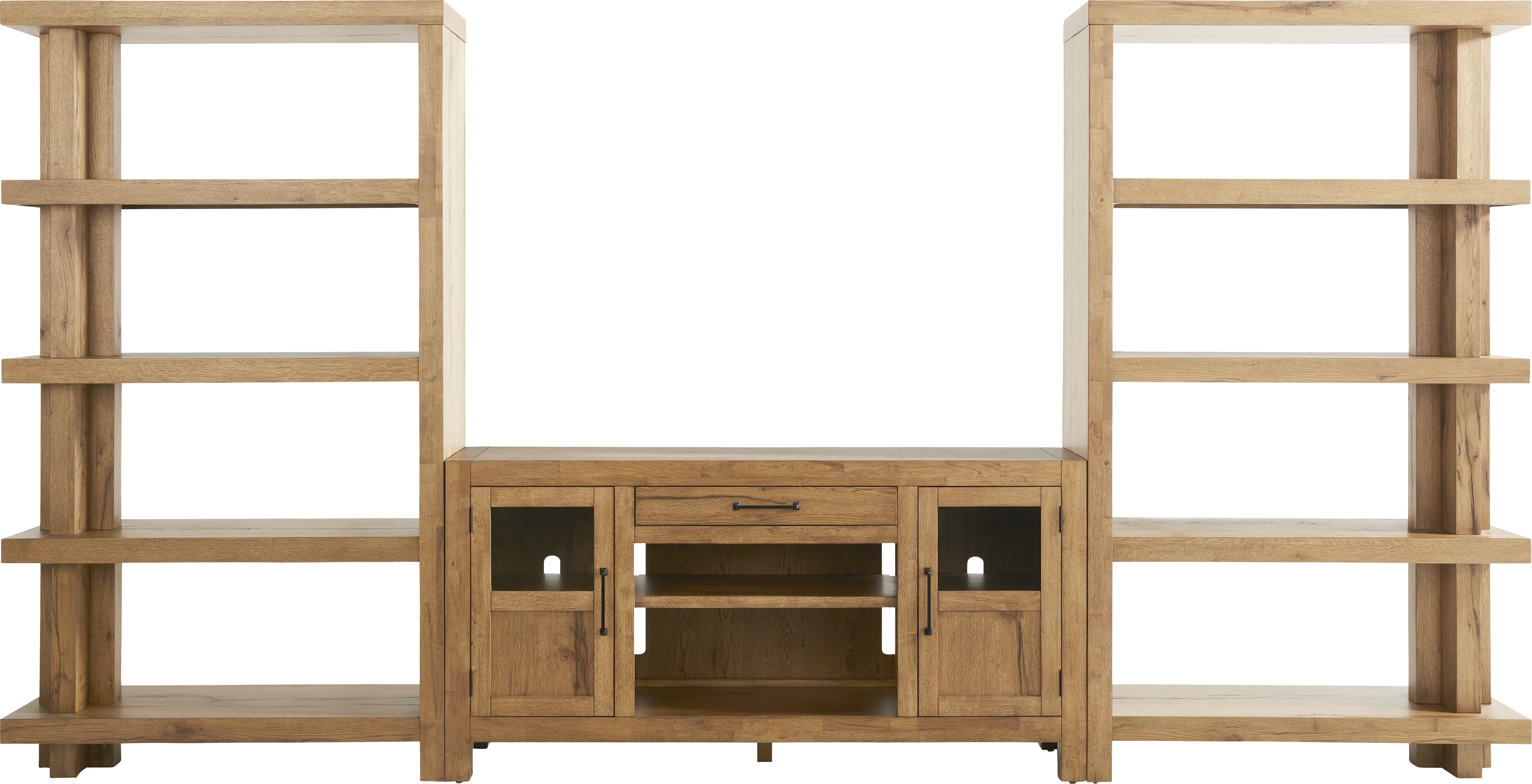 Edgewater Brown 3 Pc Wall Unit with 64 in. Console - Thumbnail - Image 1