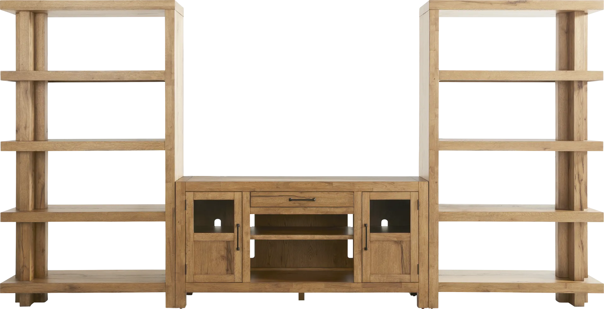 Edgewater Brown 3 Pc Wall Unit with 64 in. Console - Image 1