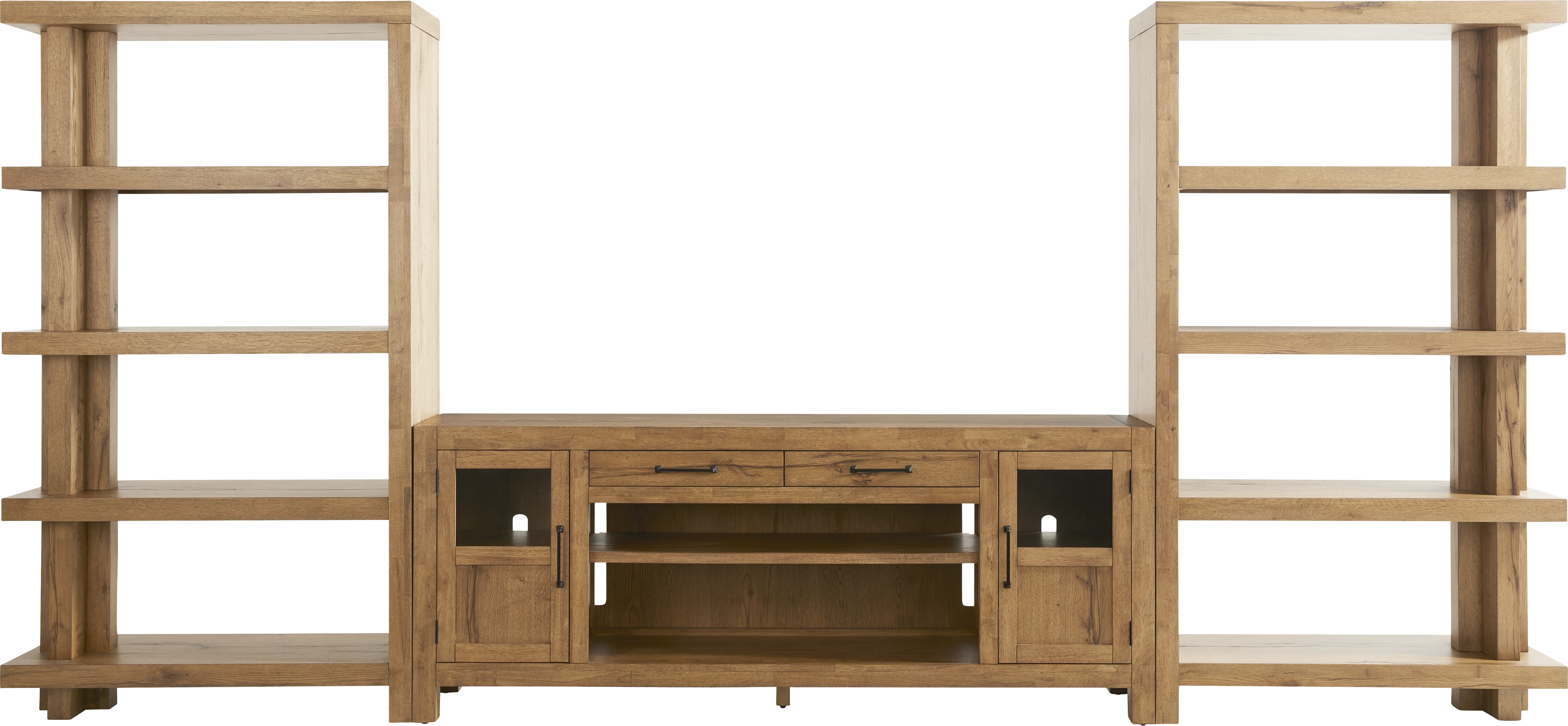 Edgewater Brown 3 Pc Wall Unit with 80 in. Console - Thumbnail - Image 1