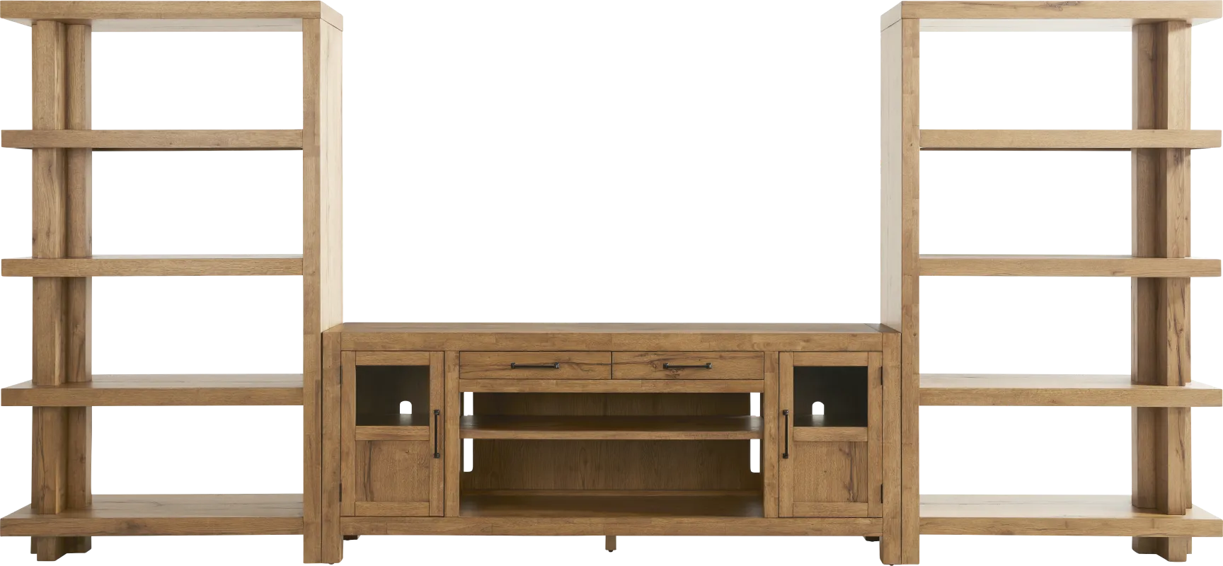 Edgewater Brown 3 Pc Wall Unit with 80 in. Console