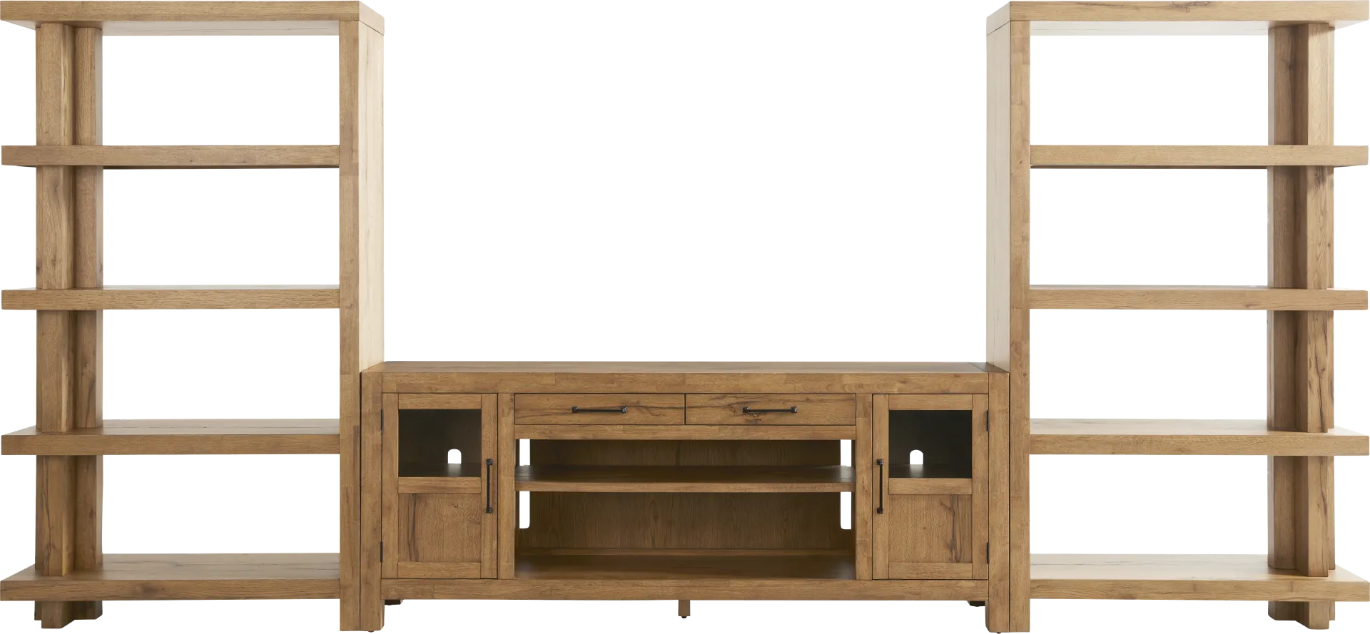 Edgewater Brown 3 Pc Wall Unit with 80 in. Console - Image 1