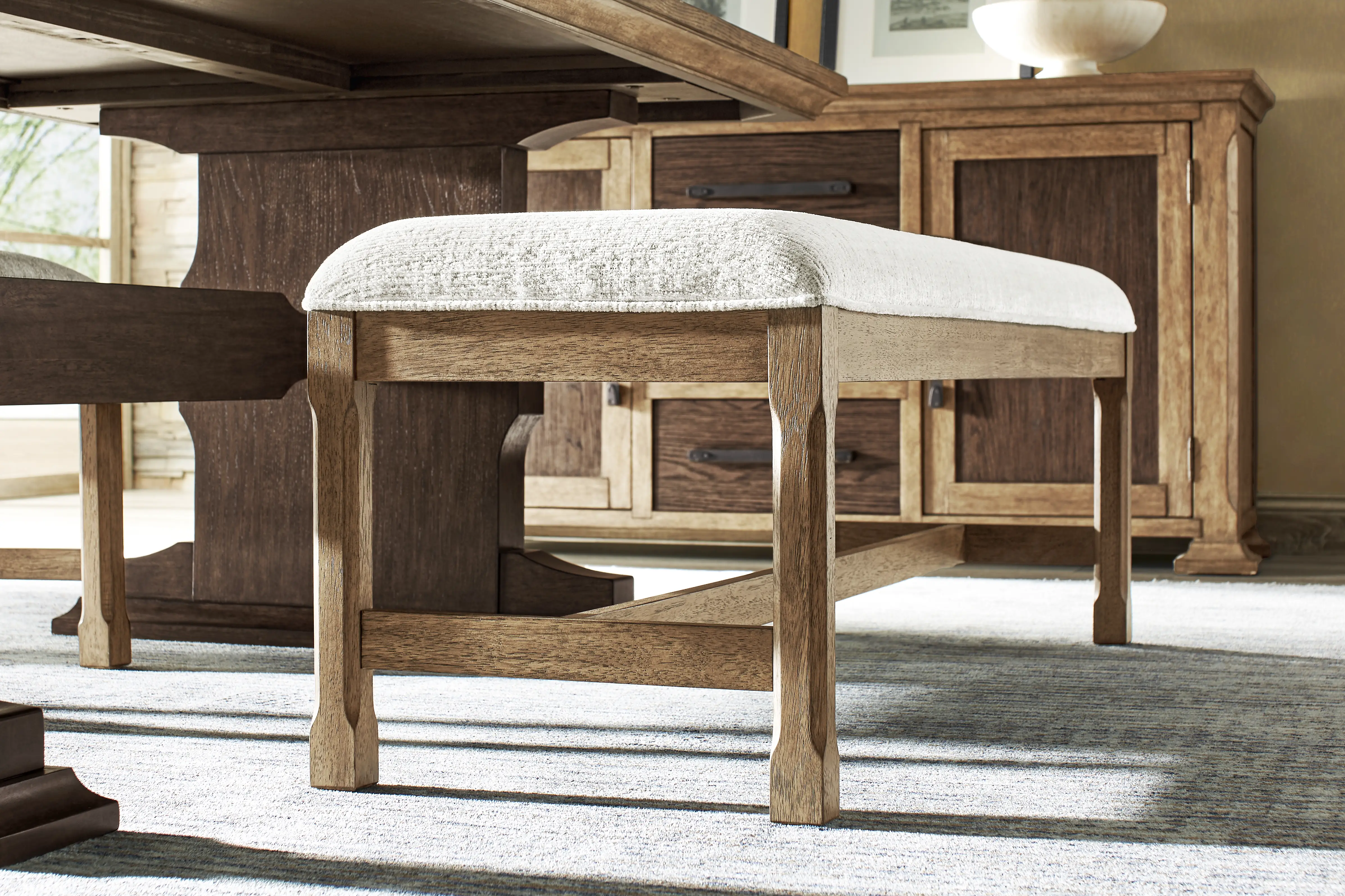 Telluride Brown Upholstered Bench - Thumbnail - Image 4