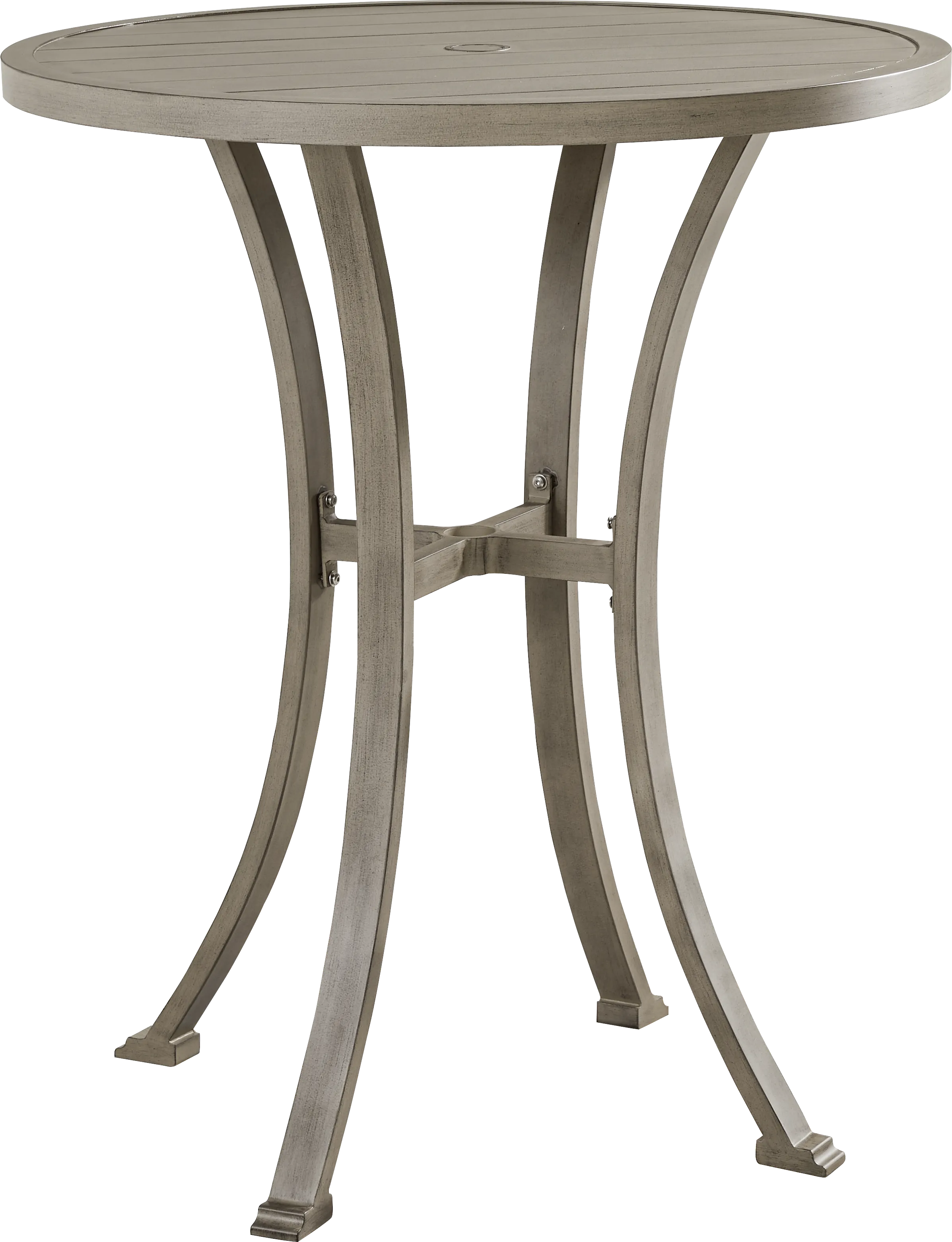 Montecello Gray 3 Pc Round Outdoor Bar Height Dining Set - Thumbnail - Image 2