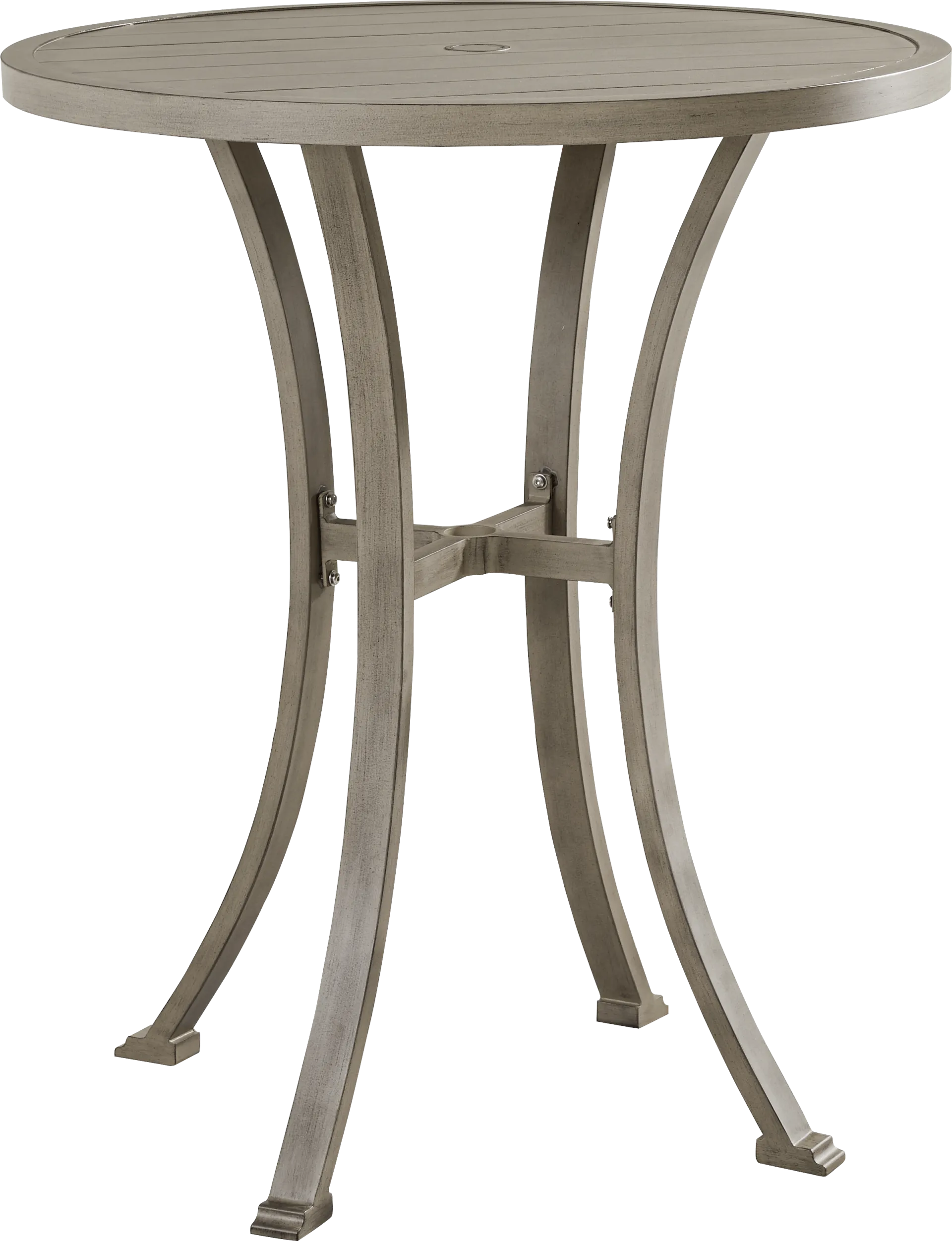 Montecello Gray 3 Pc Round Outdoor Bar Height Dining Set - Image 2