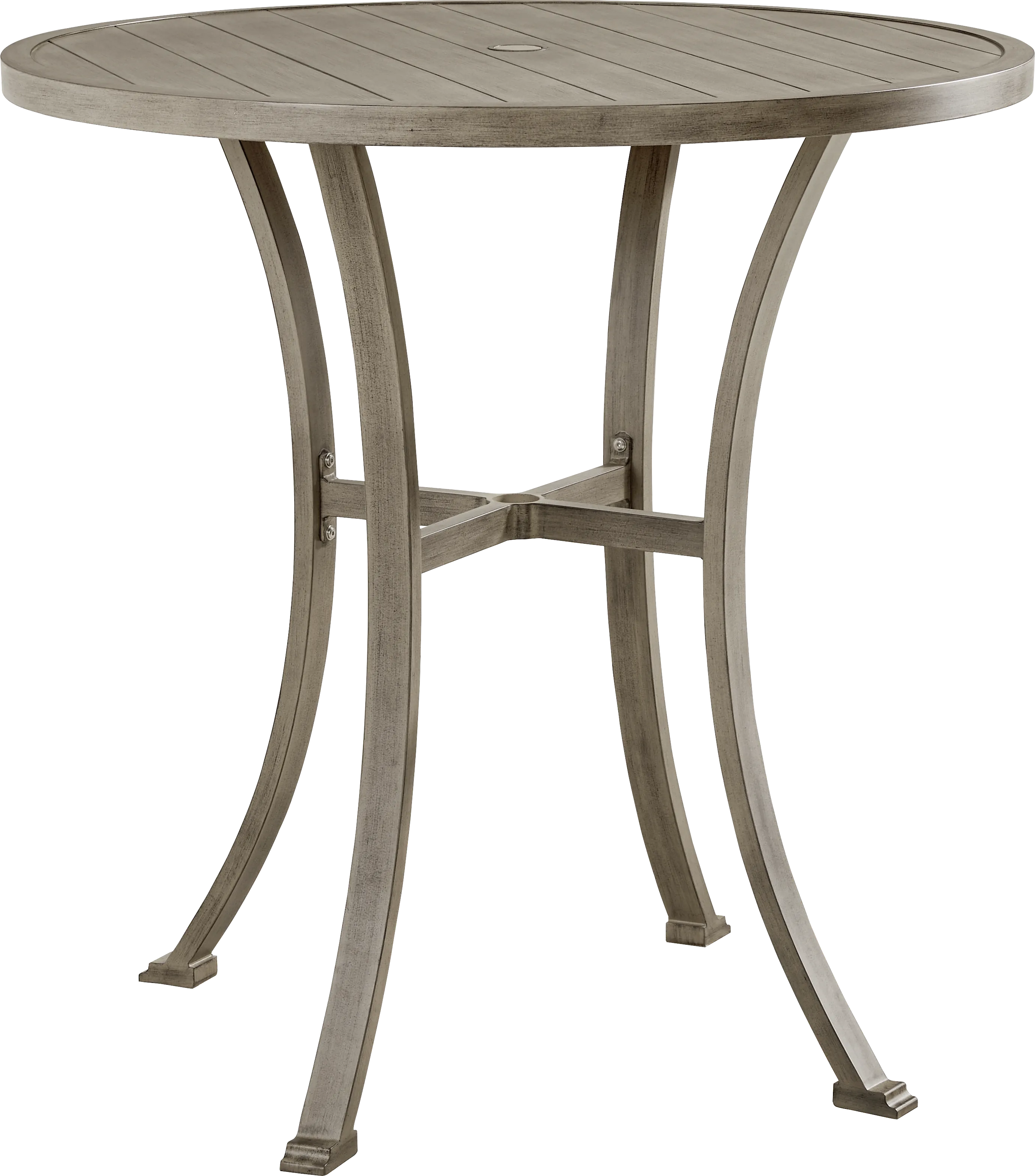 Montecello Gray 42 in. Round Outdoor Bar Table - Thumbnail - Image 1