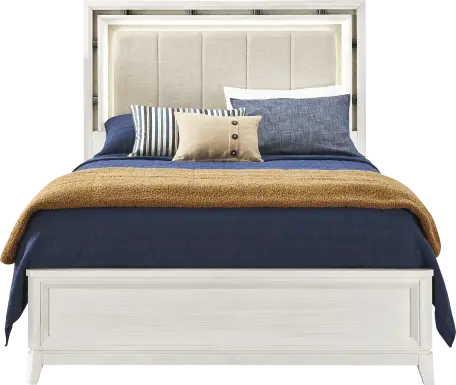 Heiress White 3 Pc Queen Upholstered Bed