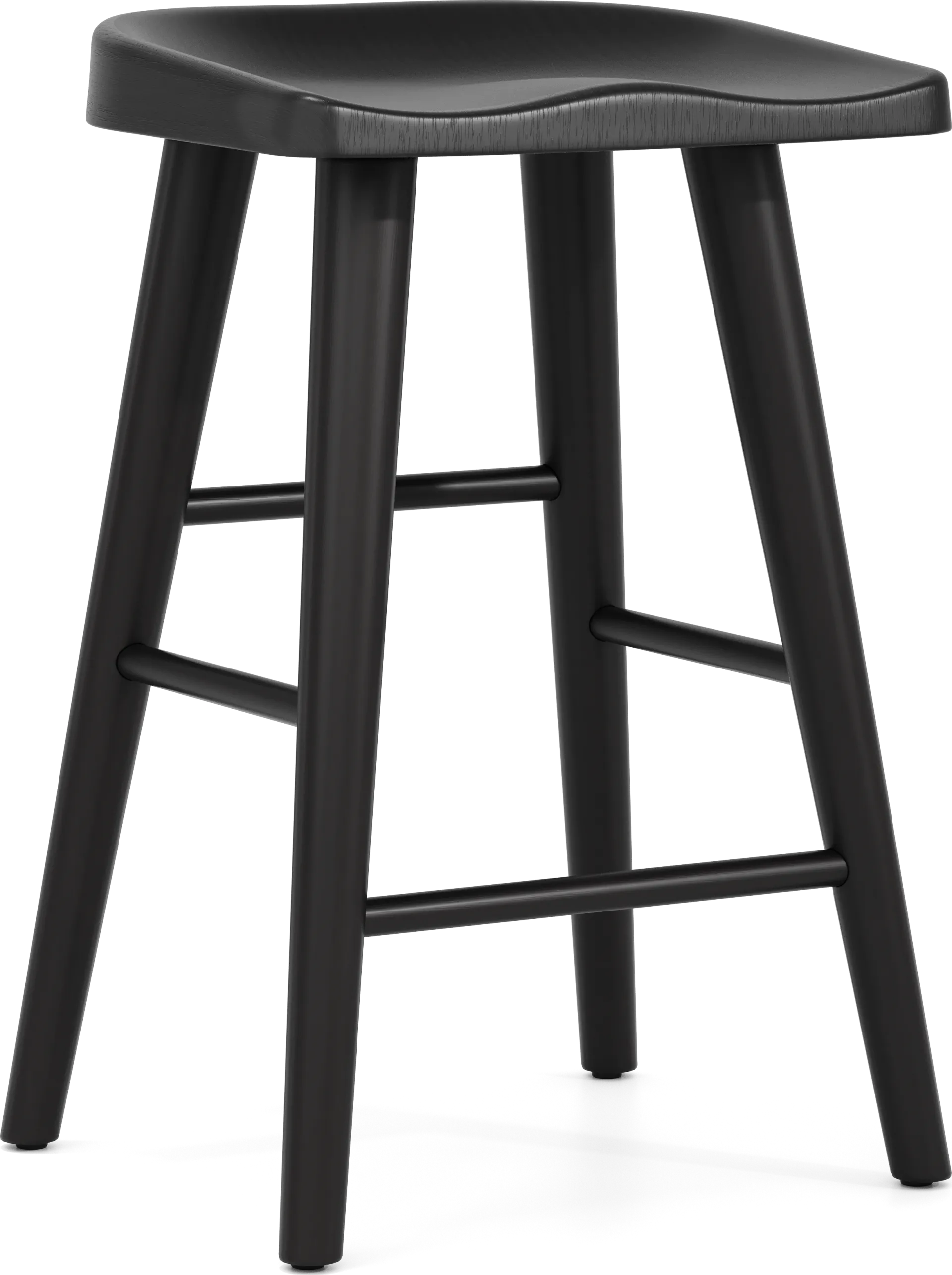 Creston Point Black 5 Pc Counter Height Dining Room with Tractor Stools - Image 4