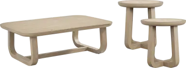 3 pc table set w/stone top end table