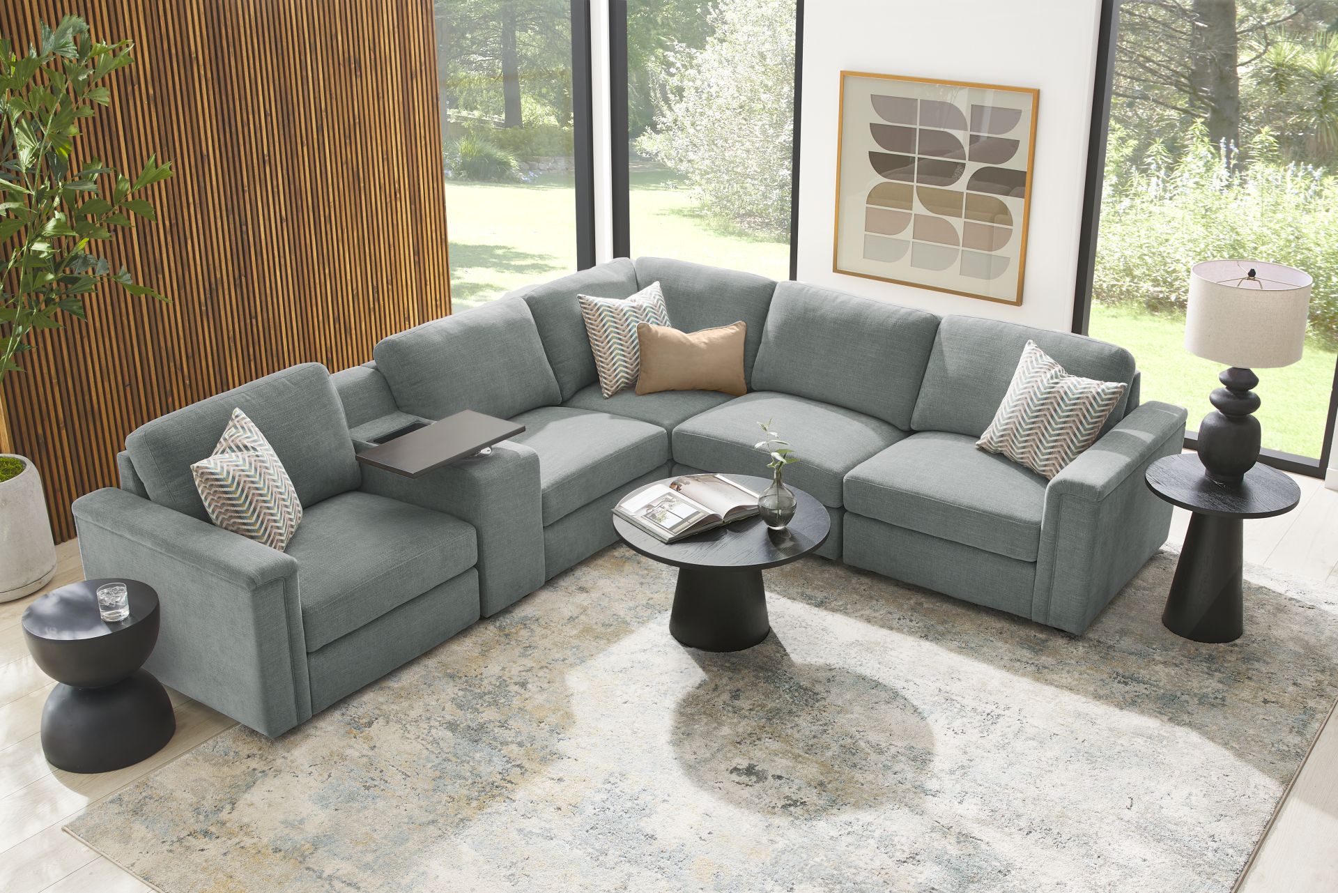 Tempo Modular Blue 6 Pc Sectional - Image 2