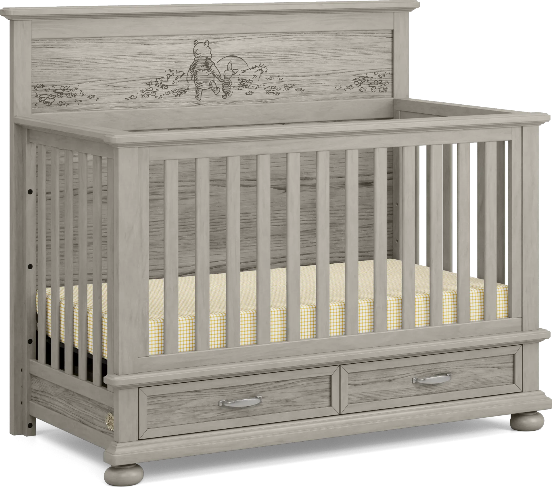Woodland Adventures with Winnie the Pooh Classic Gray Convertible 4-in-1 Nursery with Toddler Rails - Image 2