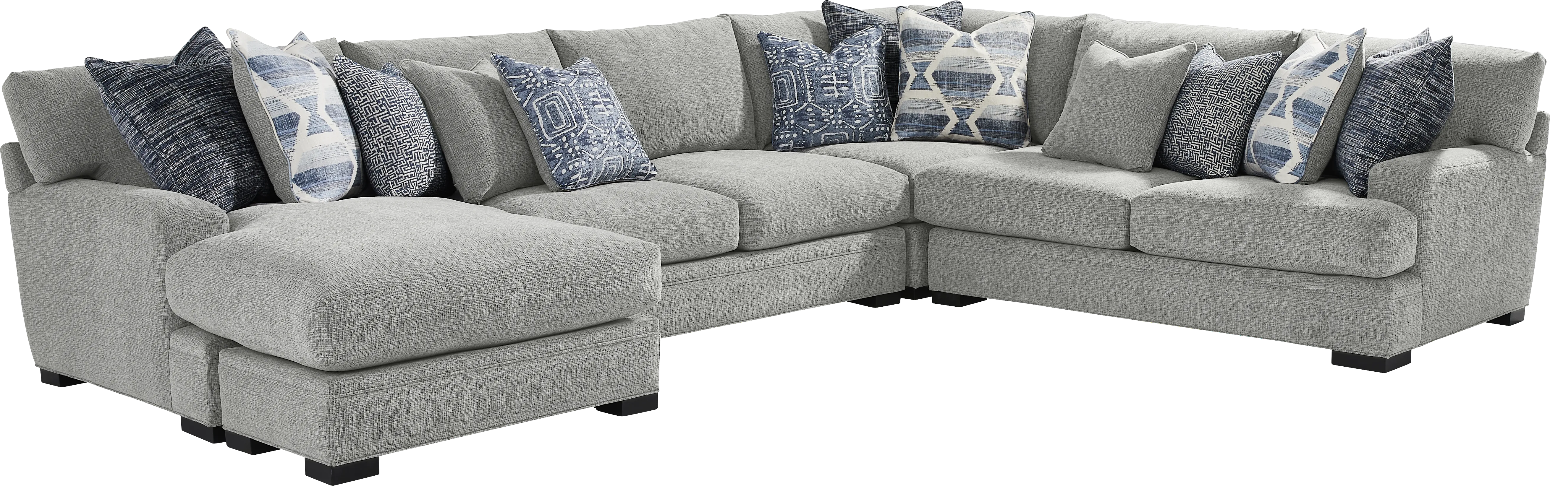 Bedford Park Gray 3 Pc Sectional with Chaise - Thumbnail - Image 1