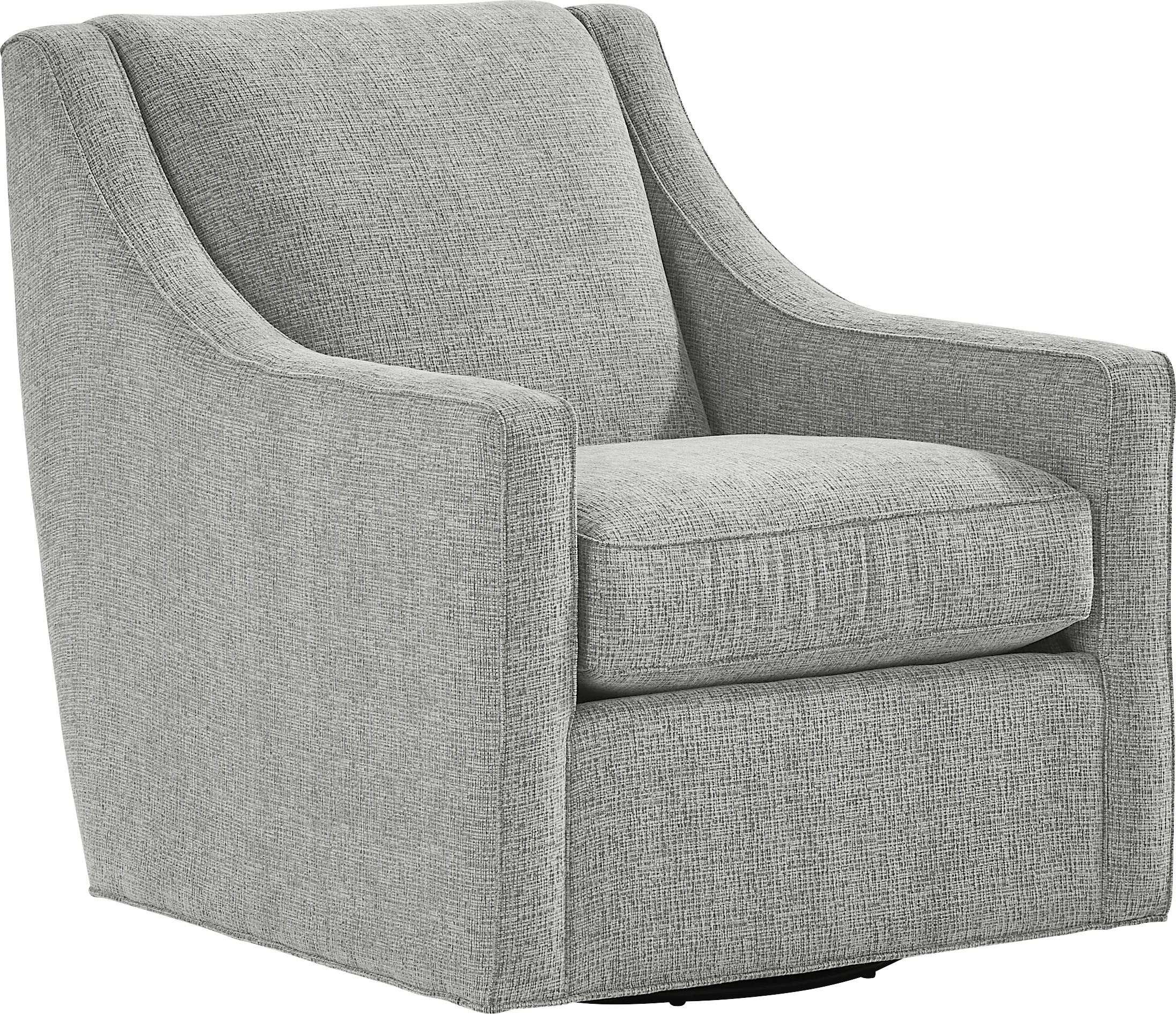 Cindy Crawford Bedford Park Gray Chenille Fabric Swivel Accent 