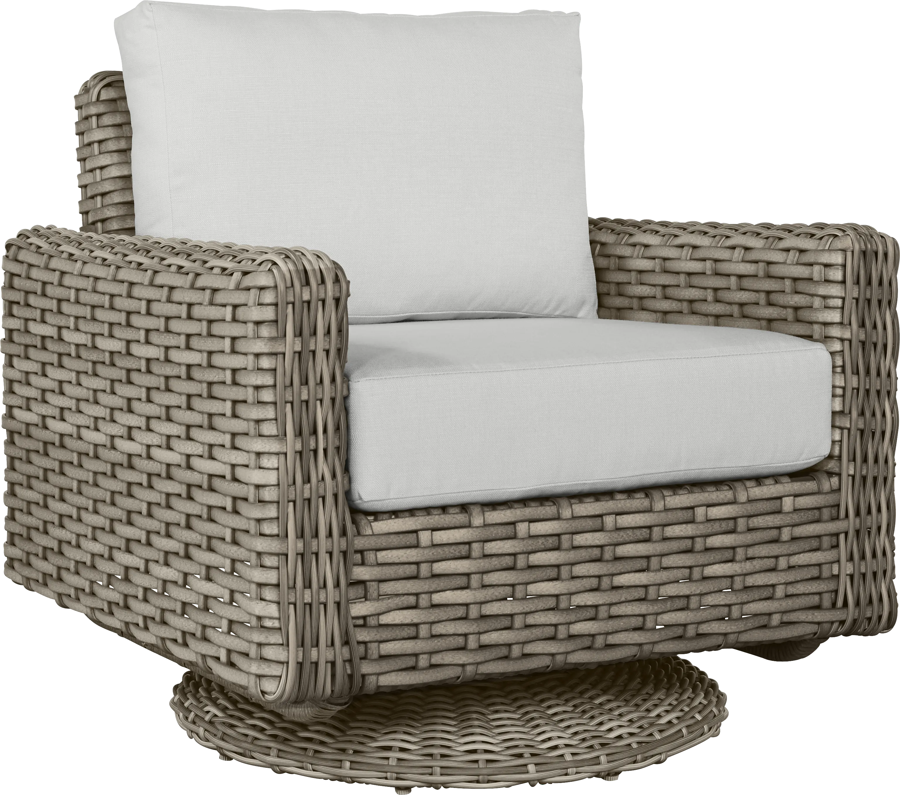 Siesta Key Driftwood Finish 5 Pc Outdoor Fire Pit Seating Set with Dove Cushions - Thumbnail - Image 4