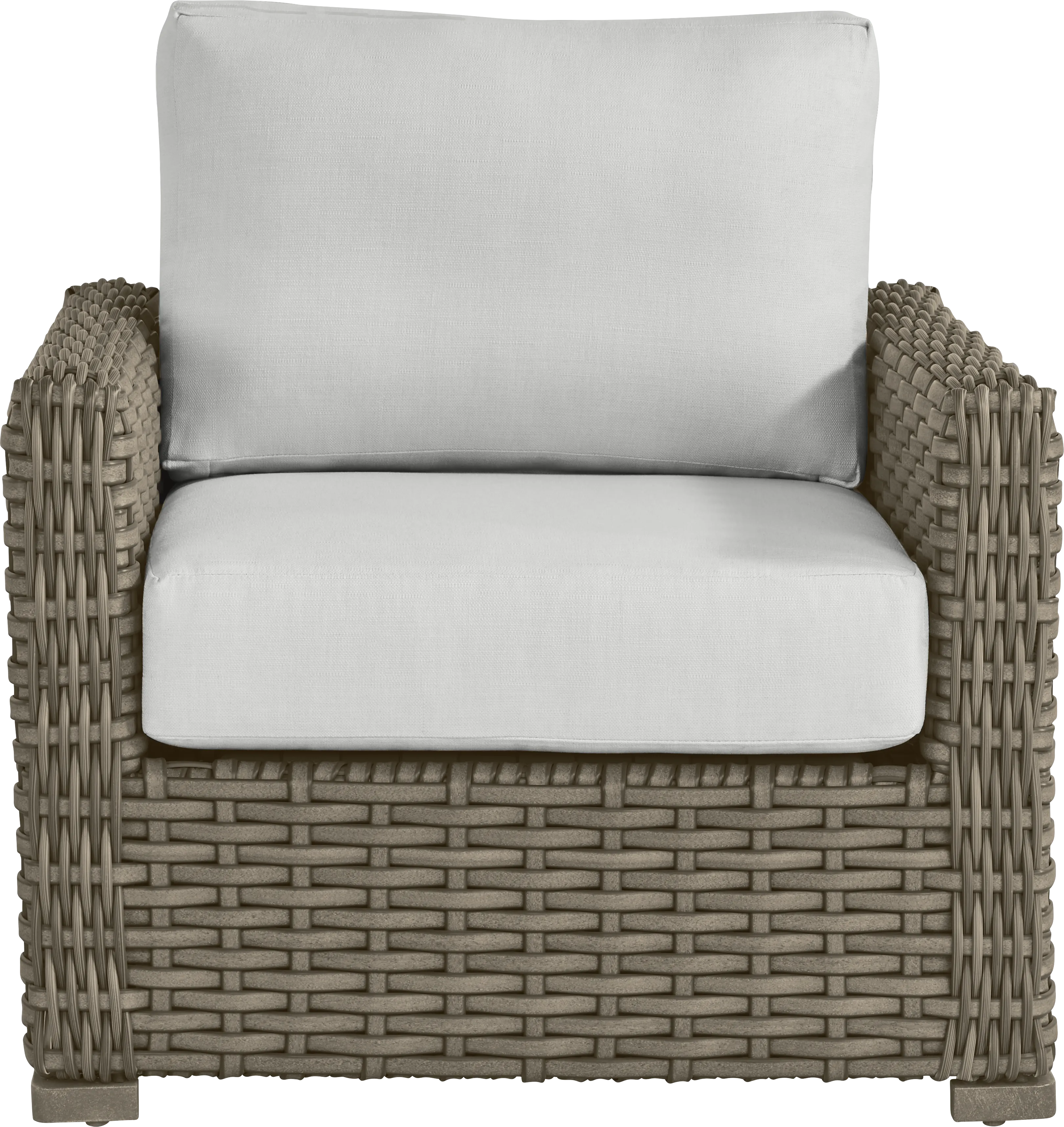 Siesta Key Driftwood Finish Outdoor Chair with Dove Cushions - Thumbnail - Image 1