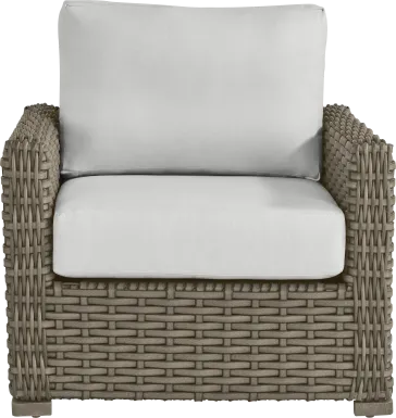 Siesta Key Driftwood Finish Outdoor Chair with Dove Cushions