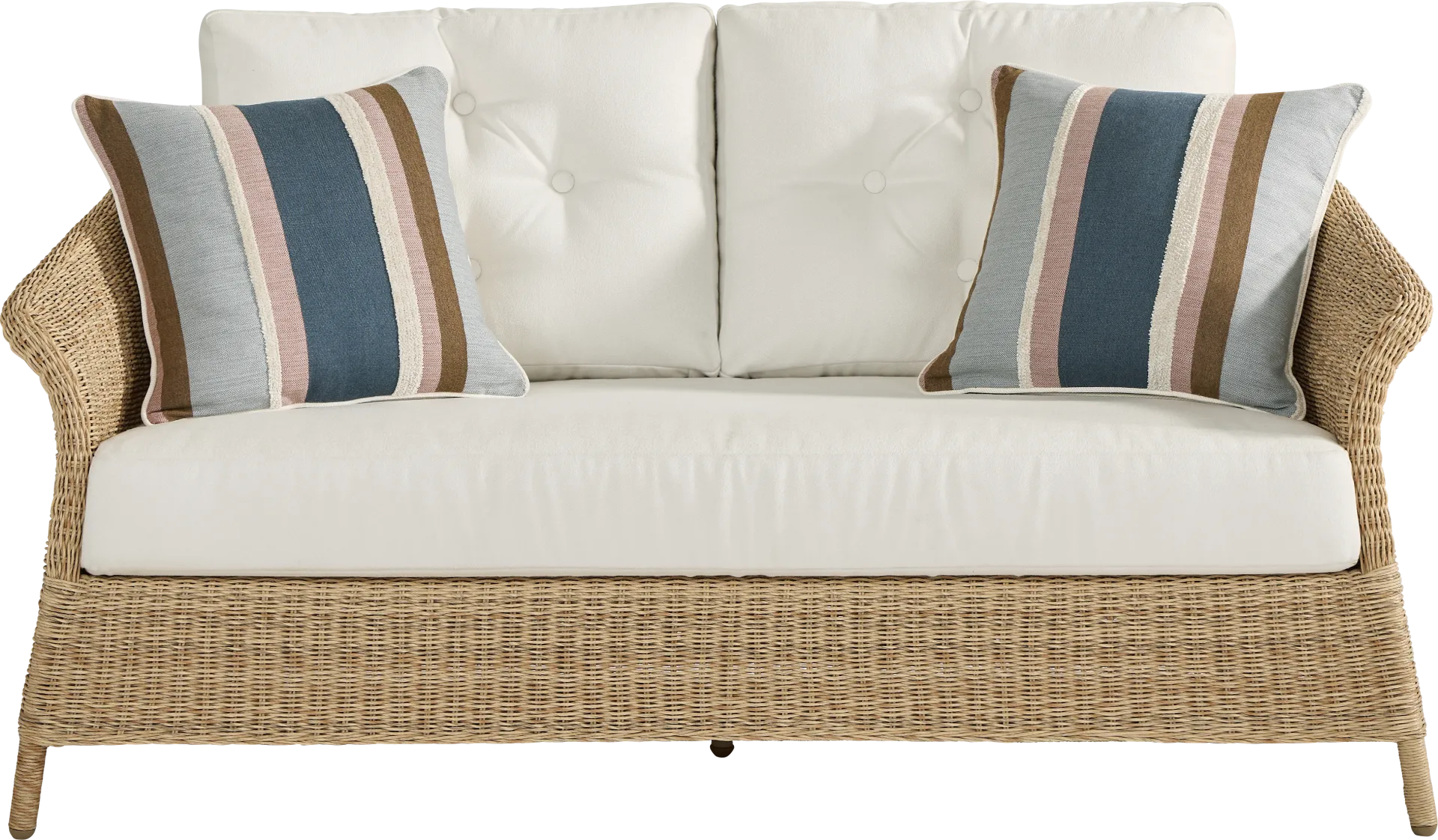 Sarina Bay Natural 4 Pc Outdoor Loveseat Seating Set - Image 2