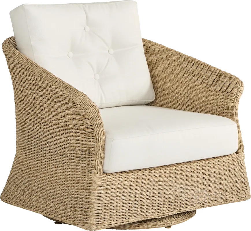 Sarina Bay Natural Outdoor Swivel Club Chair