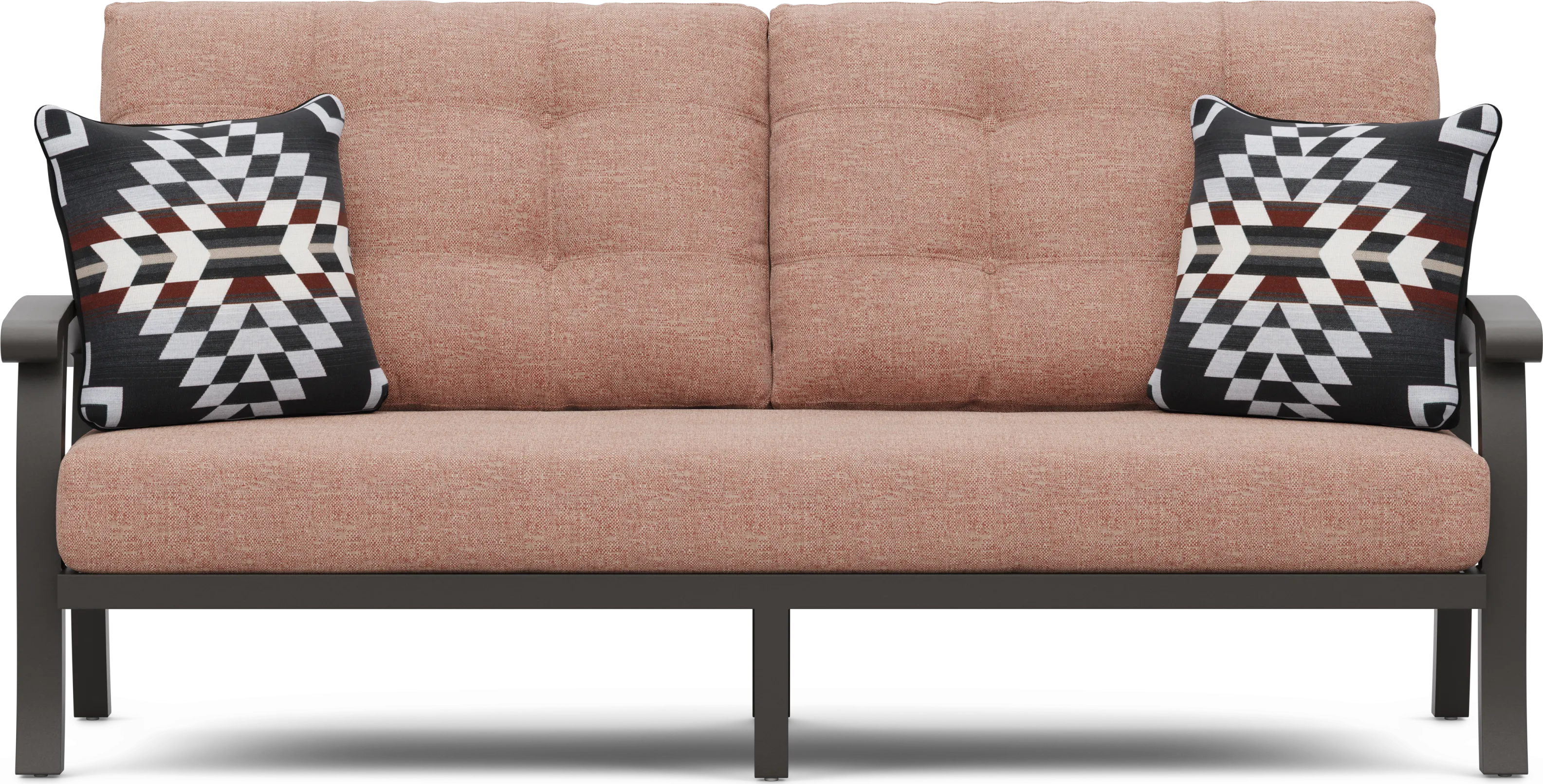 Lake Breeze Aged Bronze Outdoor Sofa with Terracotta Cushions - Thumbnail - Image 1