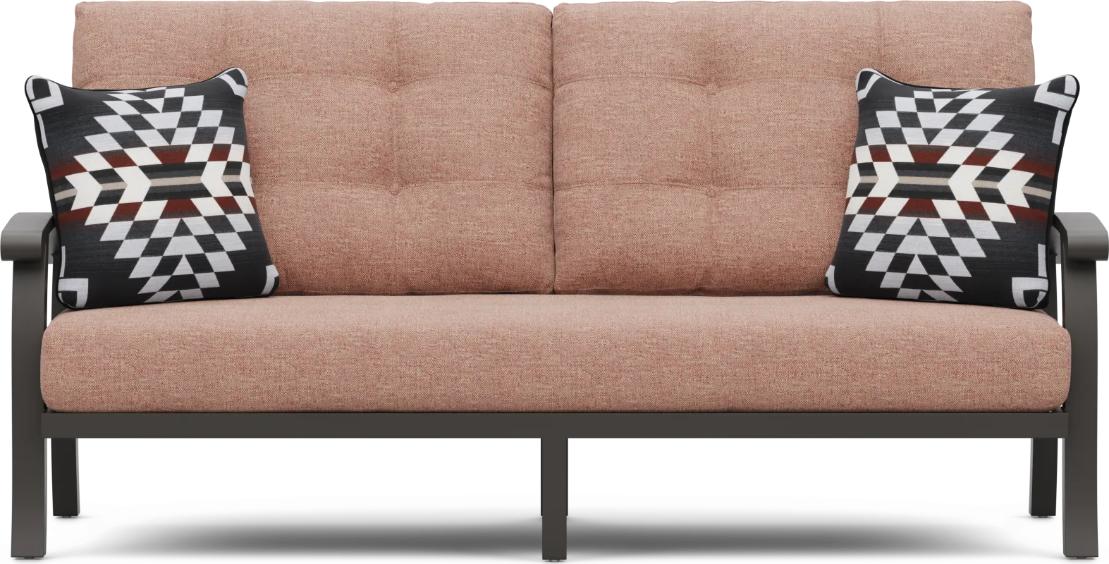 Lake Breeze Aged Bronze Outdoor Sofa with Terracotta Cushions