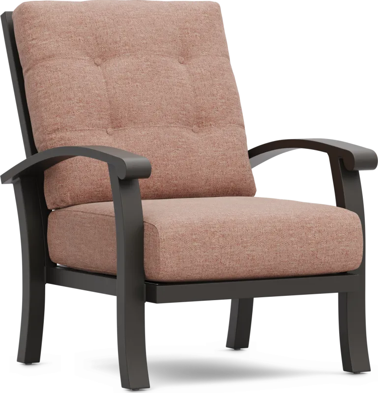 Lake Breeze Aged Bronze Outdoor Club Chair with Terracotta Cushions