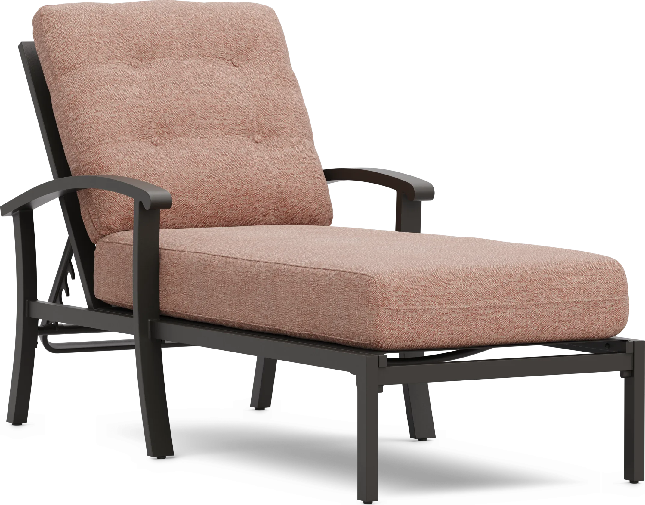 Lake Breeze Aged Bronze Outdoor Chaise with Terracotta Cushions - Thumbnail - Image 1