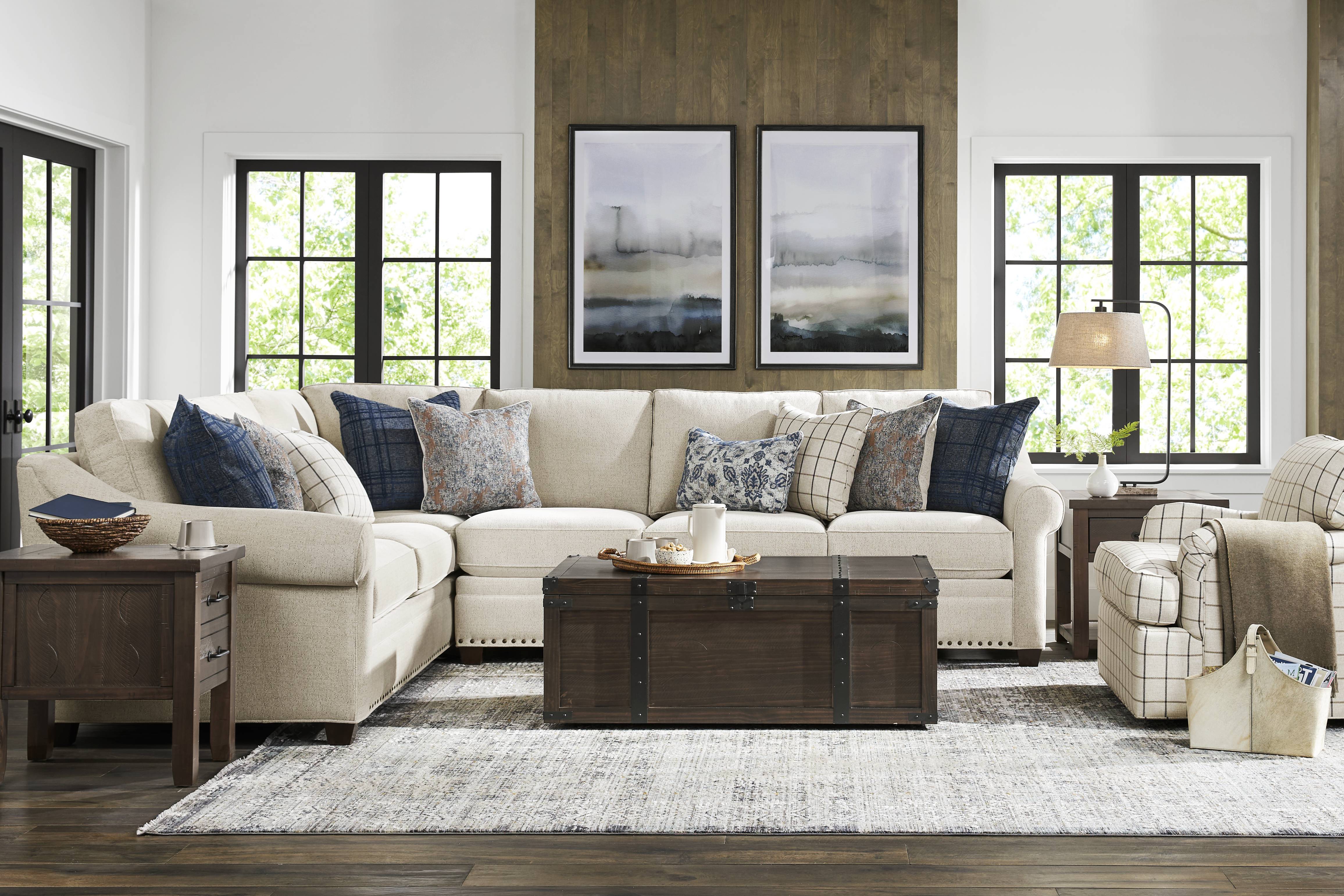 Parkview Beige 5 Pc Sectional Living Room with Sleeper - Thumbnail - Image 1