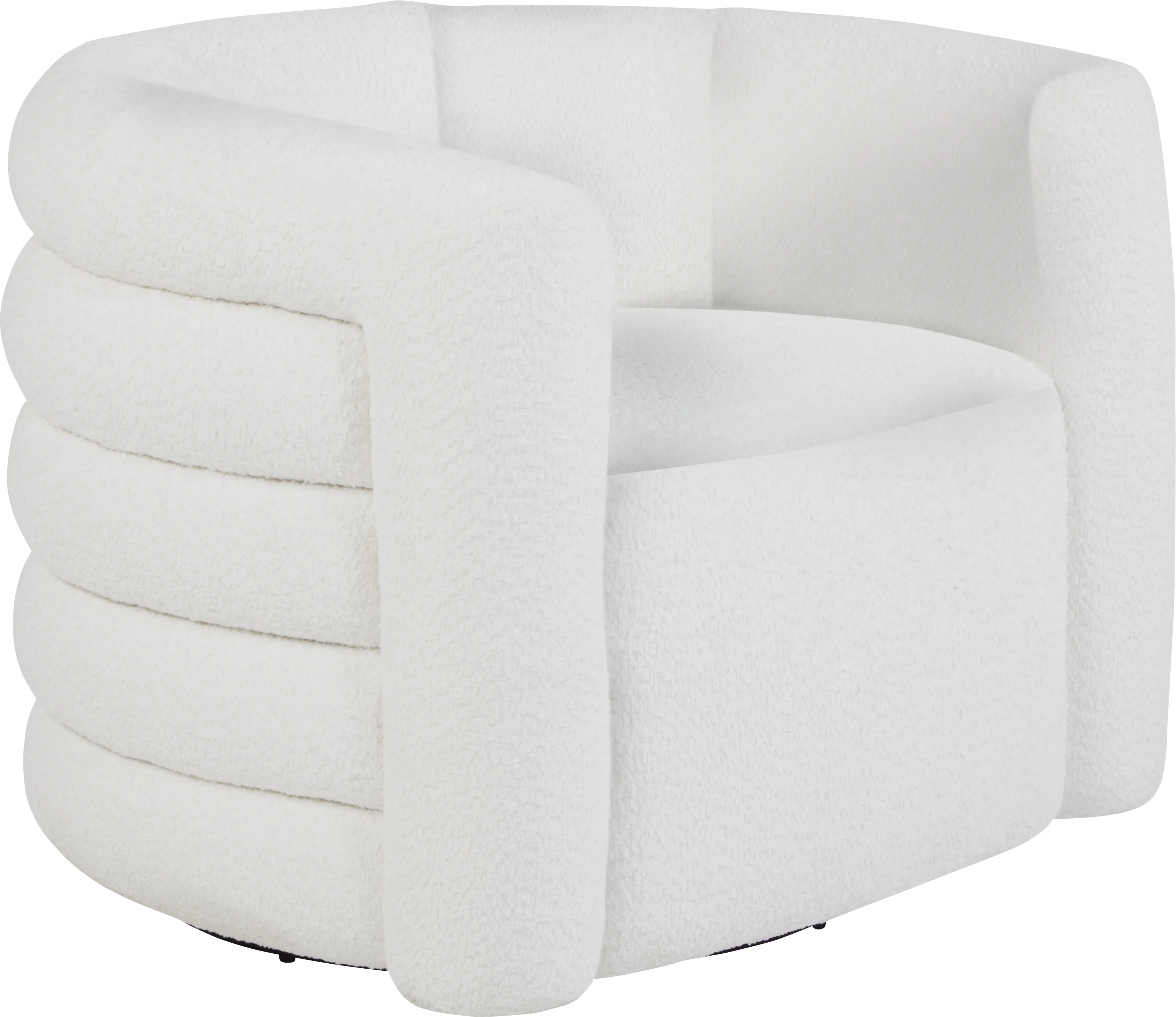 Wimbley White Swivel Accent Chair - Thumbnail - Image 1