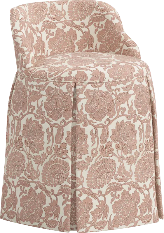 Ifanna Pink Skirted Vanity Chair